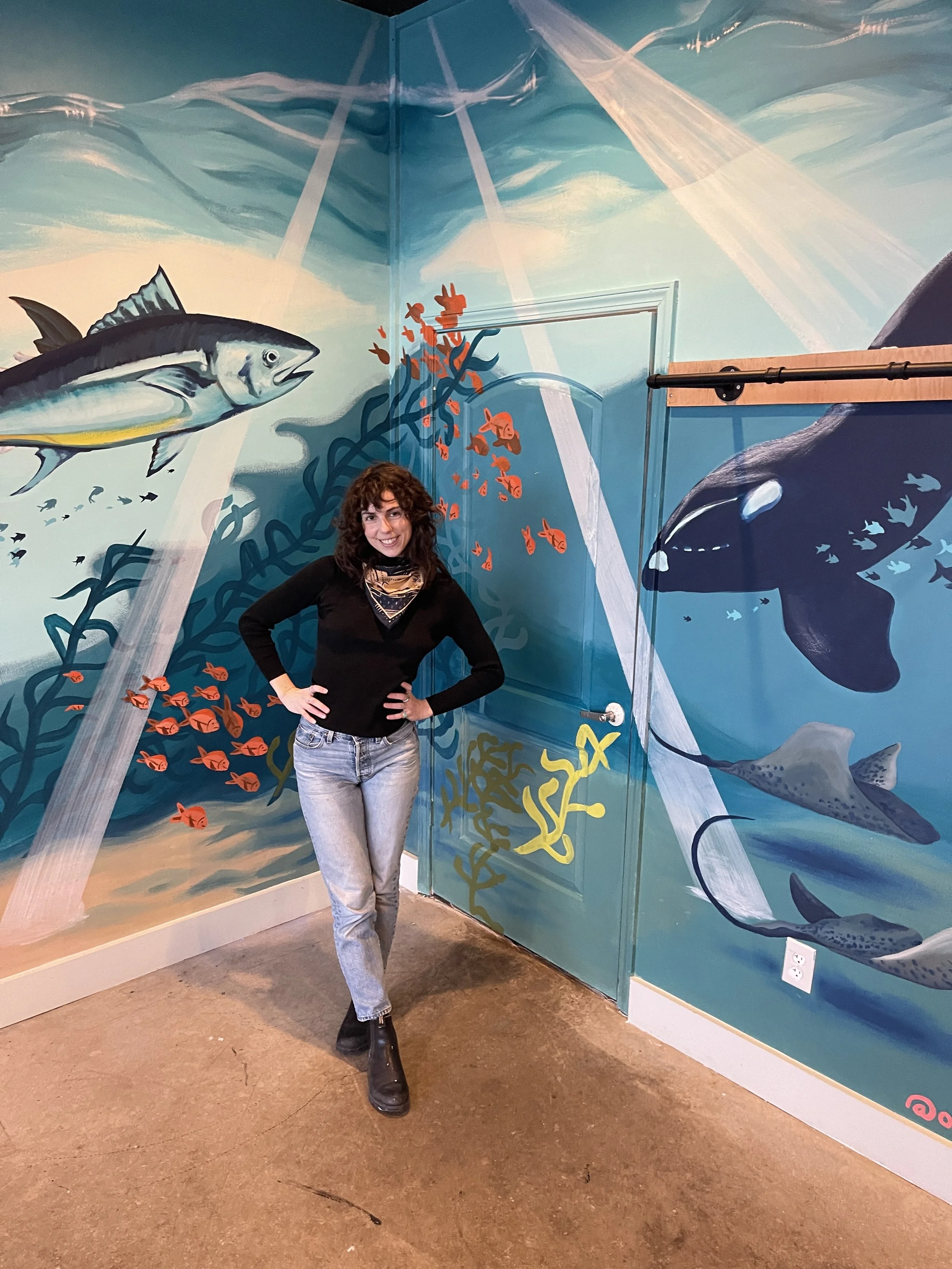 Mural at Dune Street Rawbar and Grille in Nags Head, NC. 2026. Installed in 4 days.