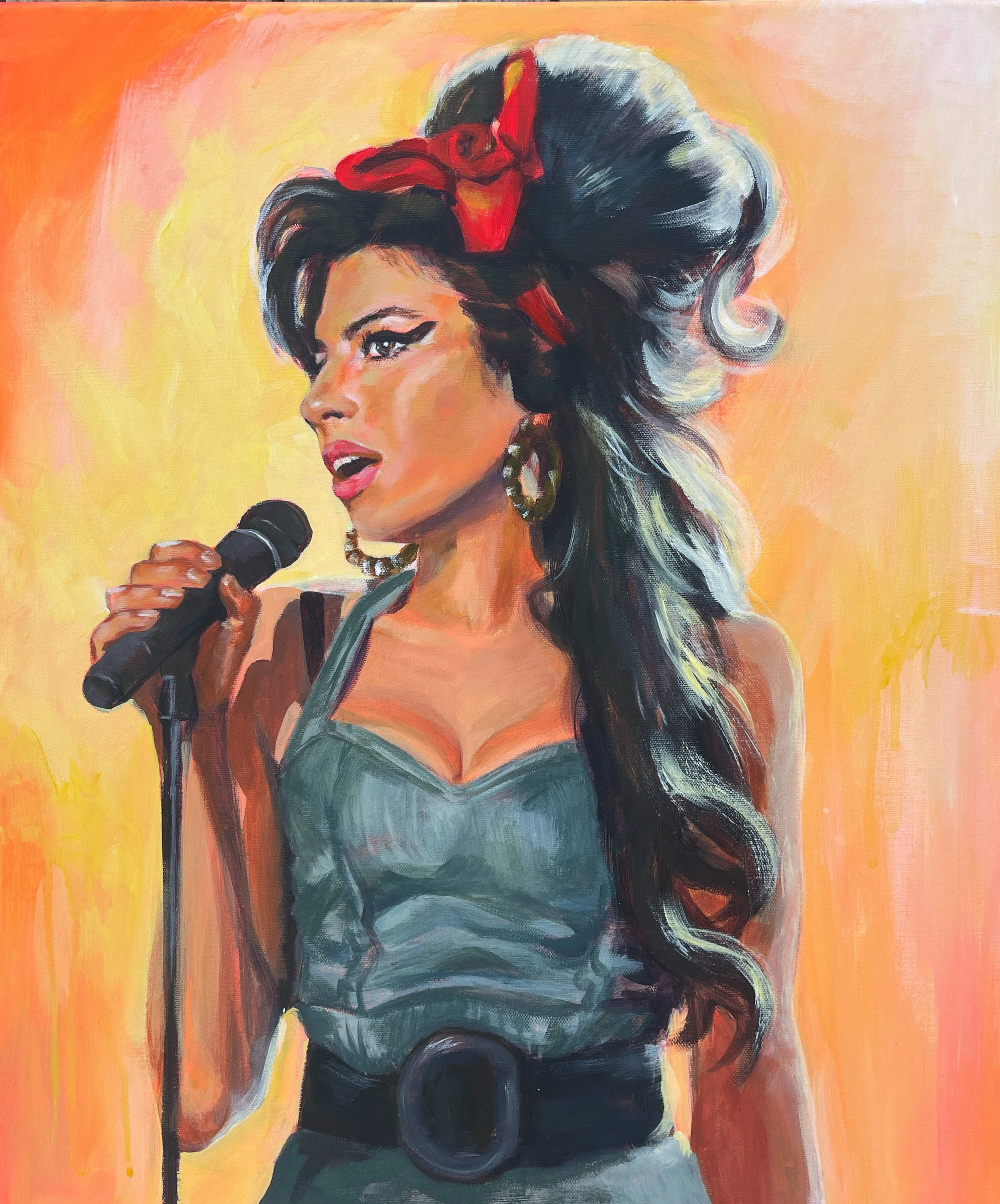 "Amy Winehouse". 18"x24". Acrylic on Canvas. 2026. 