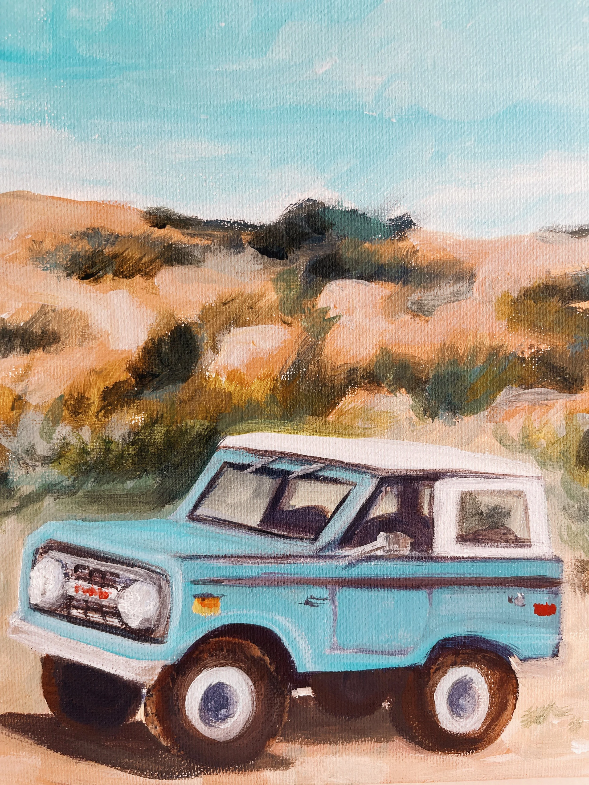 Original acrylic, Ford Bronco, 8"x10", 2022.