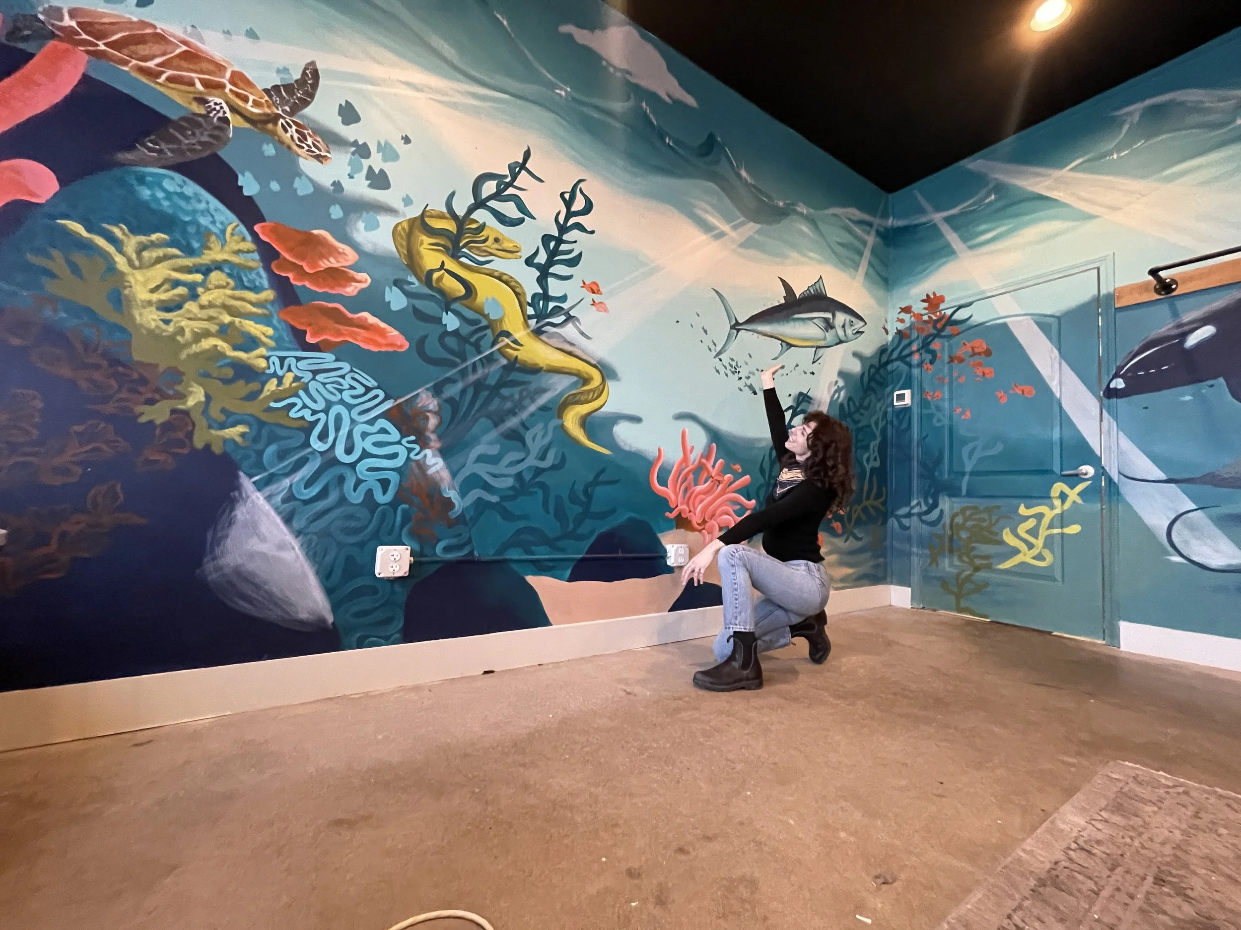 Mural at Dune Street Rawbar and Grille in Nags Head, NC. 2026. Installed in 4 days.
