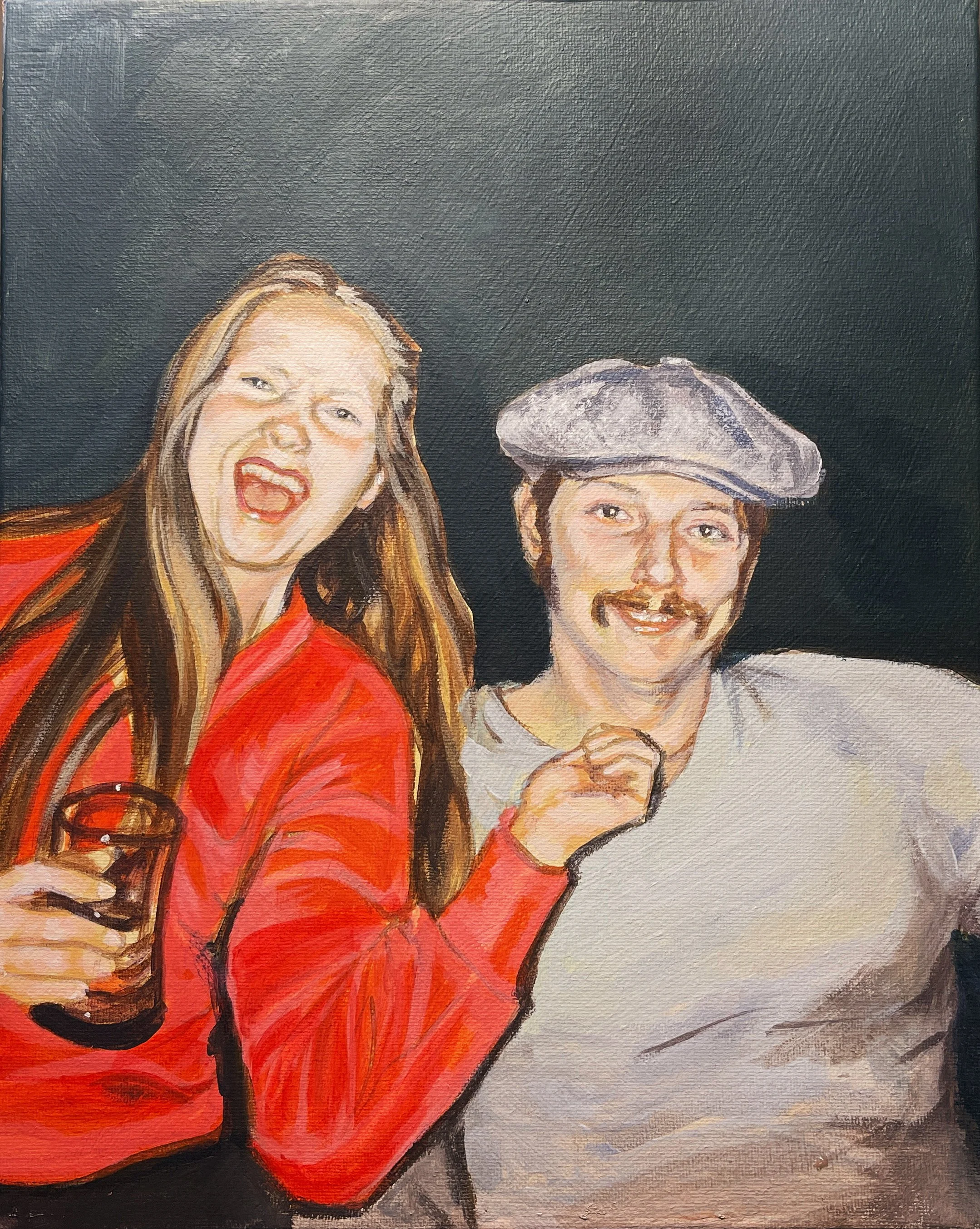 "Custom Portrait". 11"x14" Acrylic on Canvas. 2024.