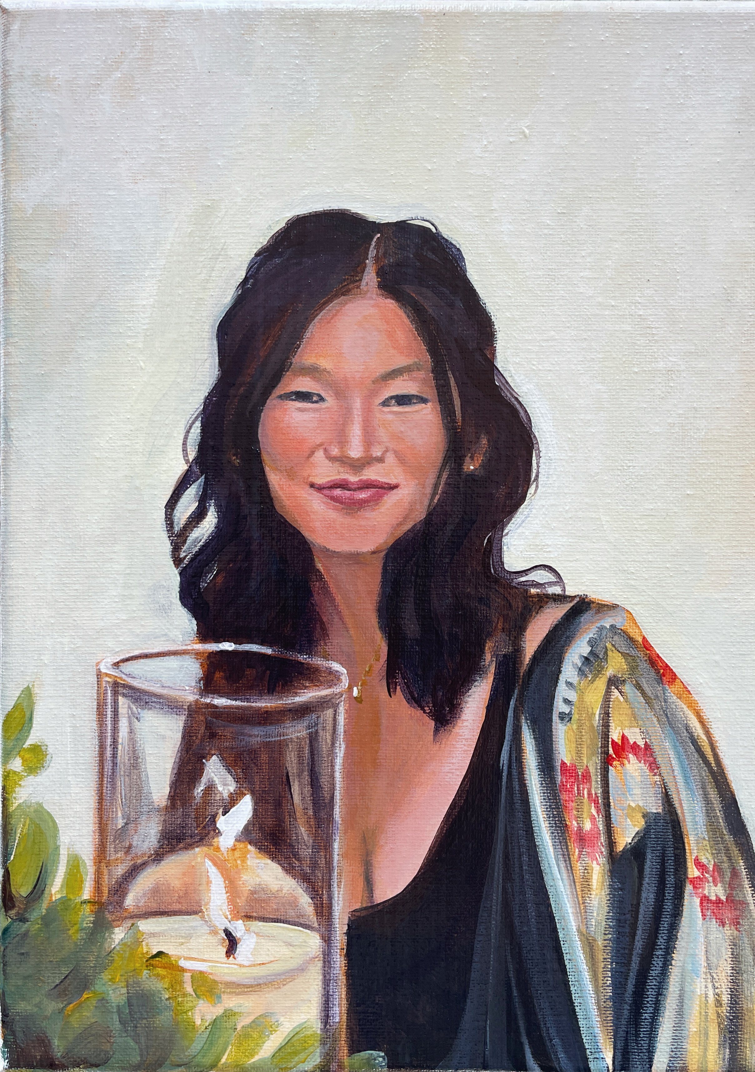 Original acrylic, 9"x12", Custom portrait. 2024.