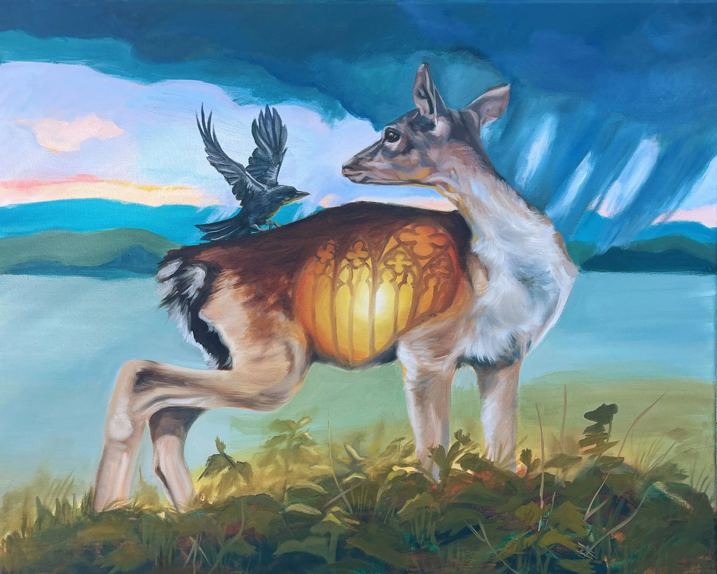 "Door to the Wild Church". 24"x36" Oil and Acrylic on Canvas. 2026.