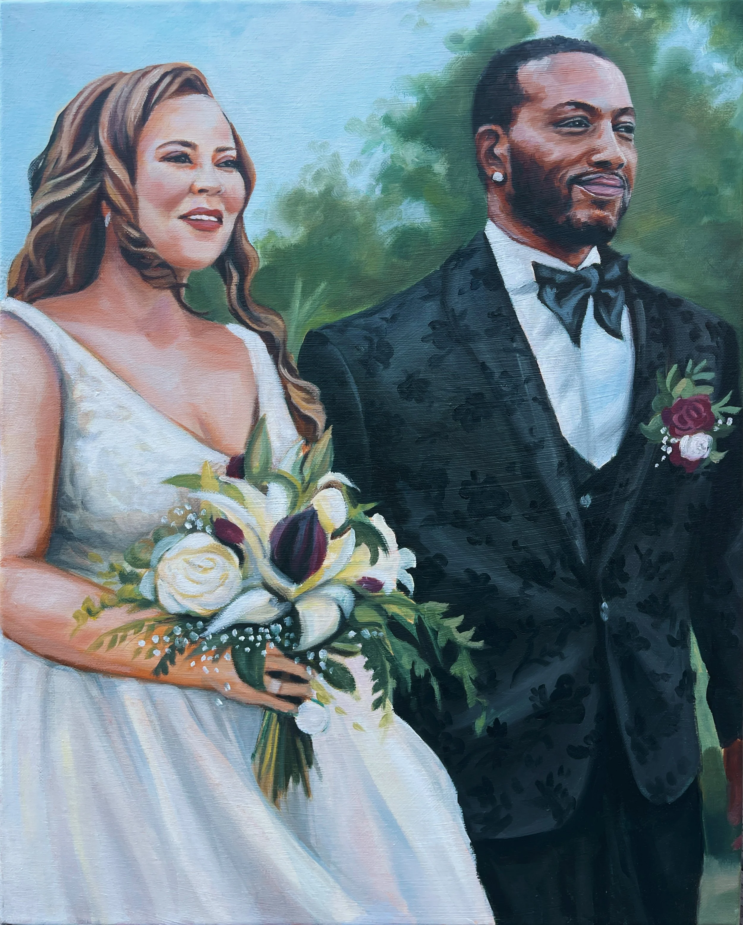 Shawreika's Wedding. 16"x20" Acrylic and Oil on canvas. 2026.