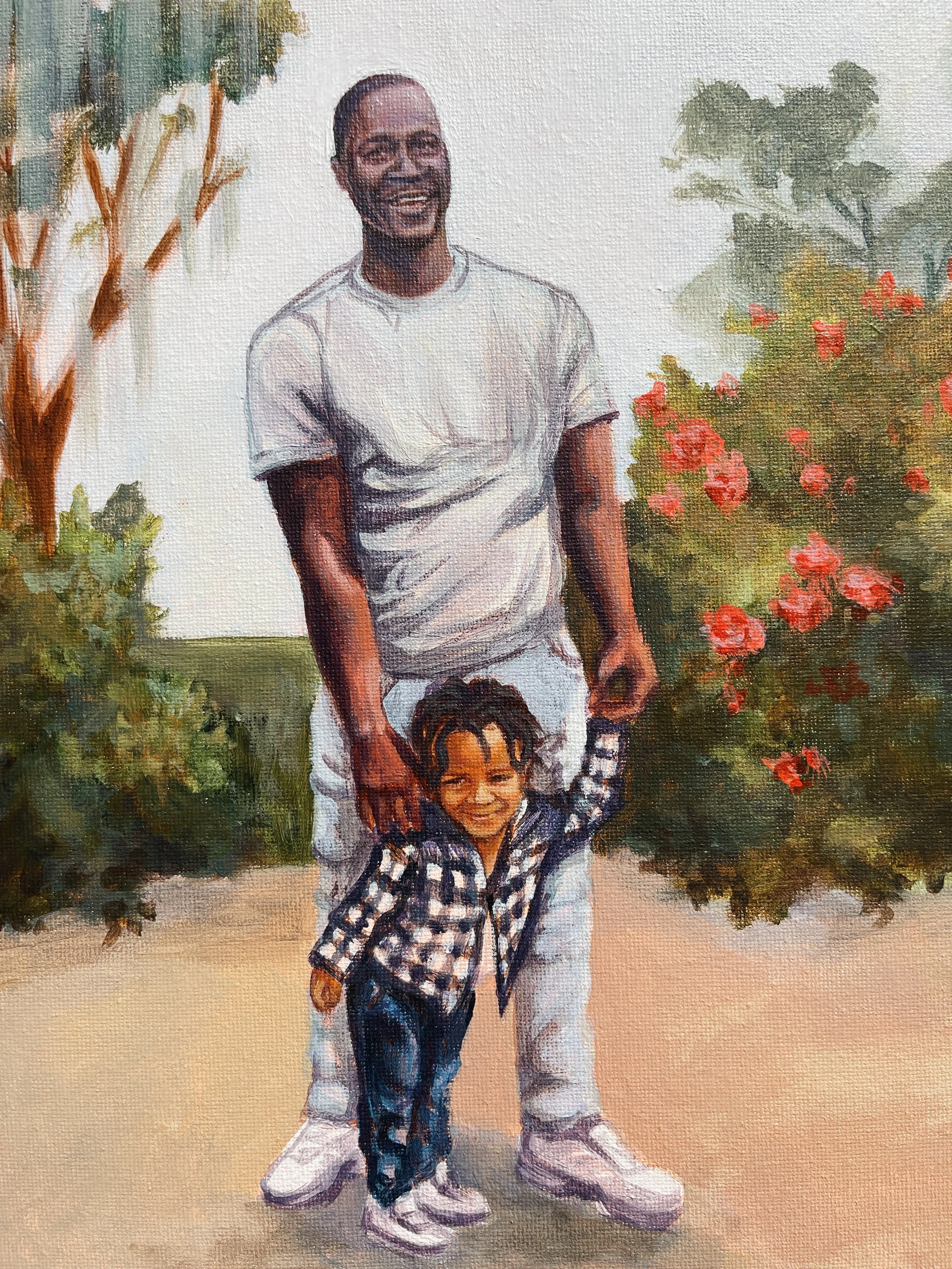 Original acrylic, 9"x12", custom portrait, 2024.