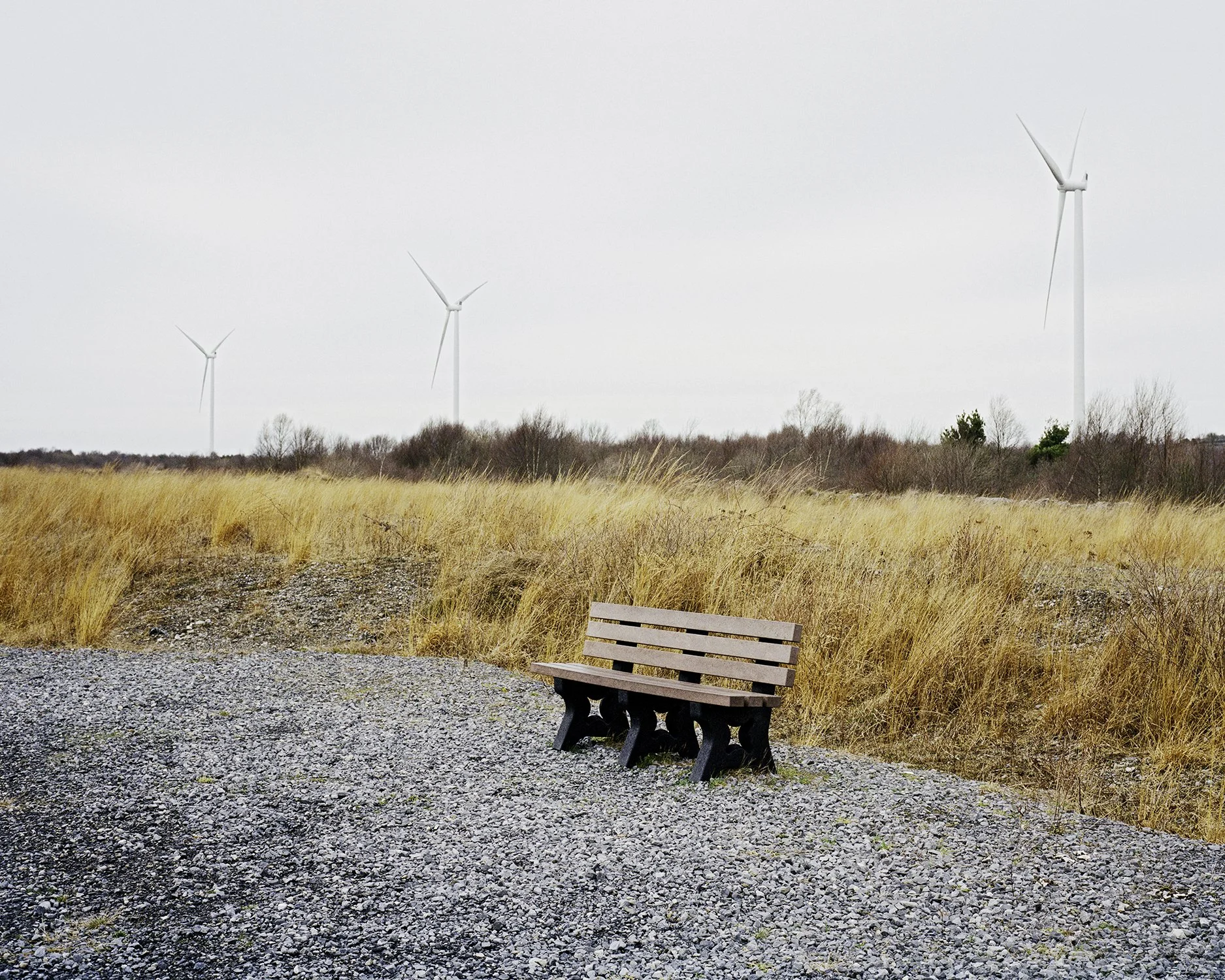 Mount Lucas Wind Farm commissioned in 2014, County Offaly, 2020.
