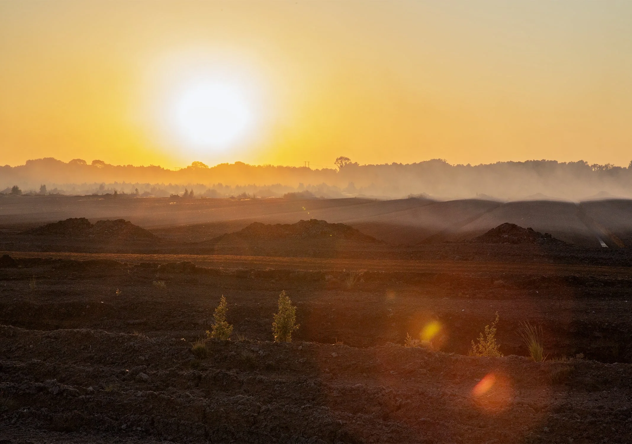 Bog Fire at Sunset #1, near Carbury, County Kildare, Ireland, 12th July 2026. Bealtaine miniseries within 'Beneath | Beofhód'.