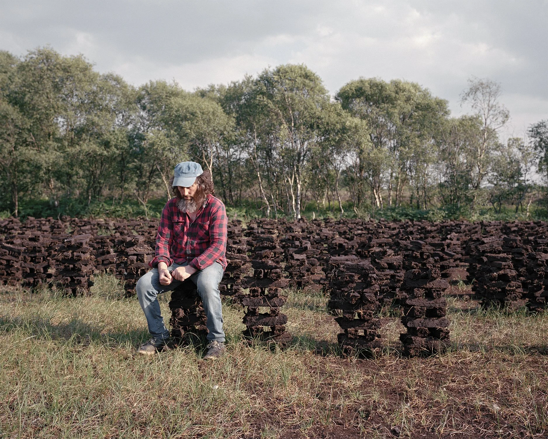 Tony with his turf, Carbury, County Kildare, 2018. 