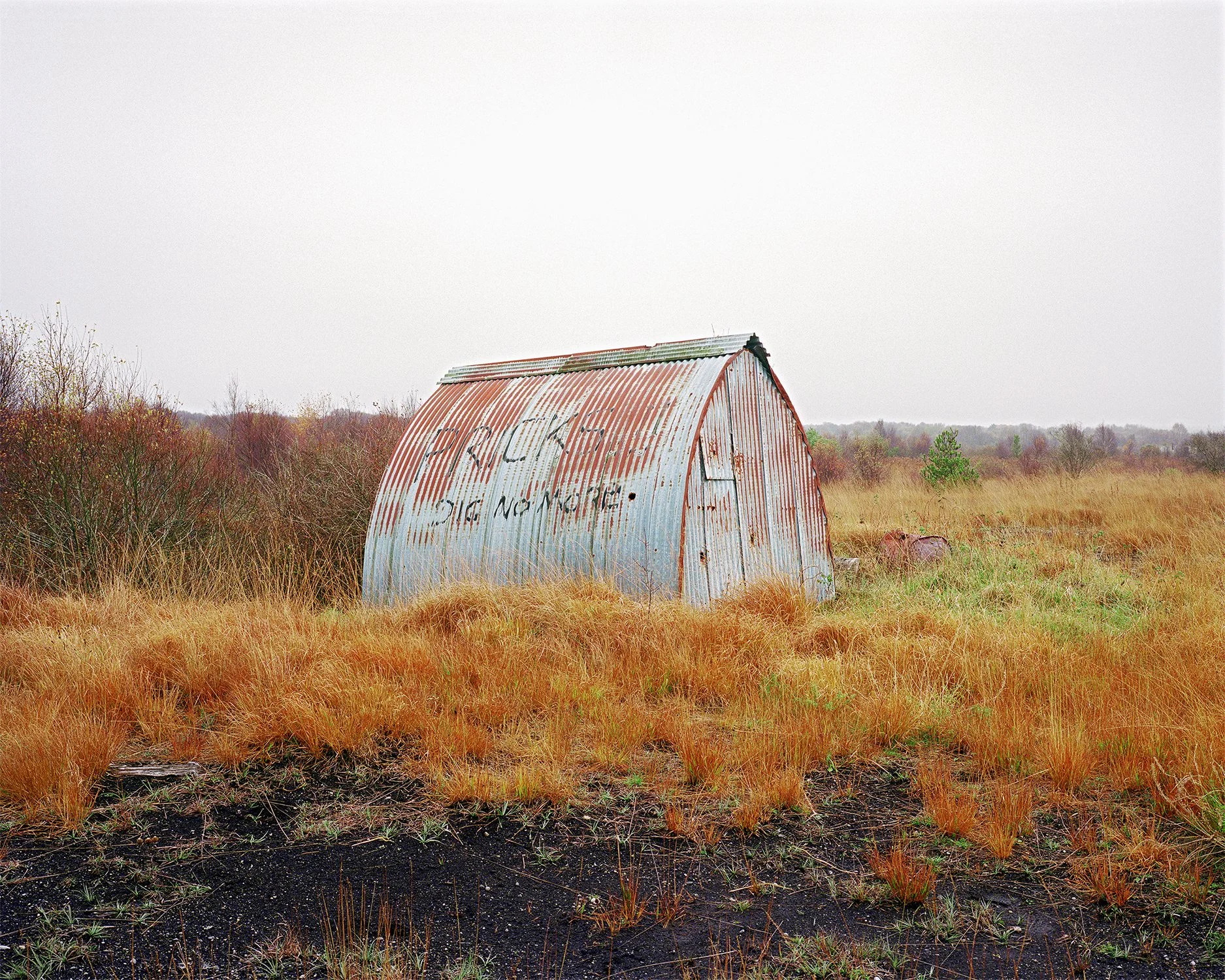 Disused Bord na Móna tea hut, Ballydermot Bog Group, County Offaly, 2022.
