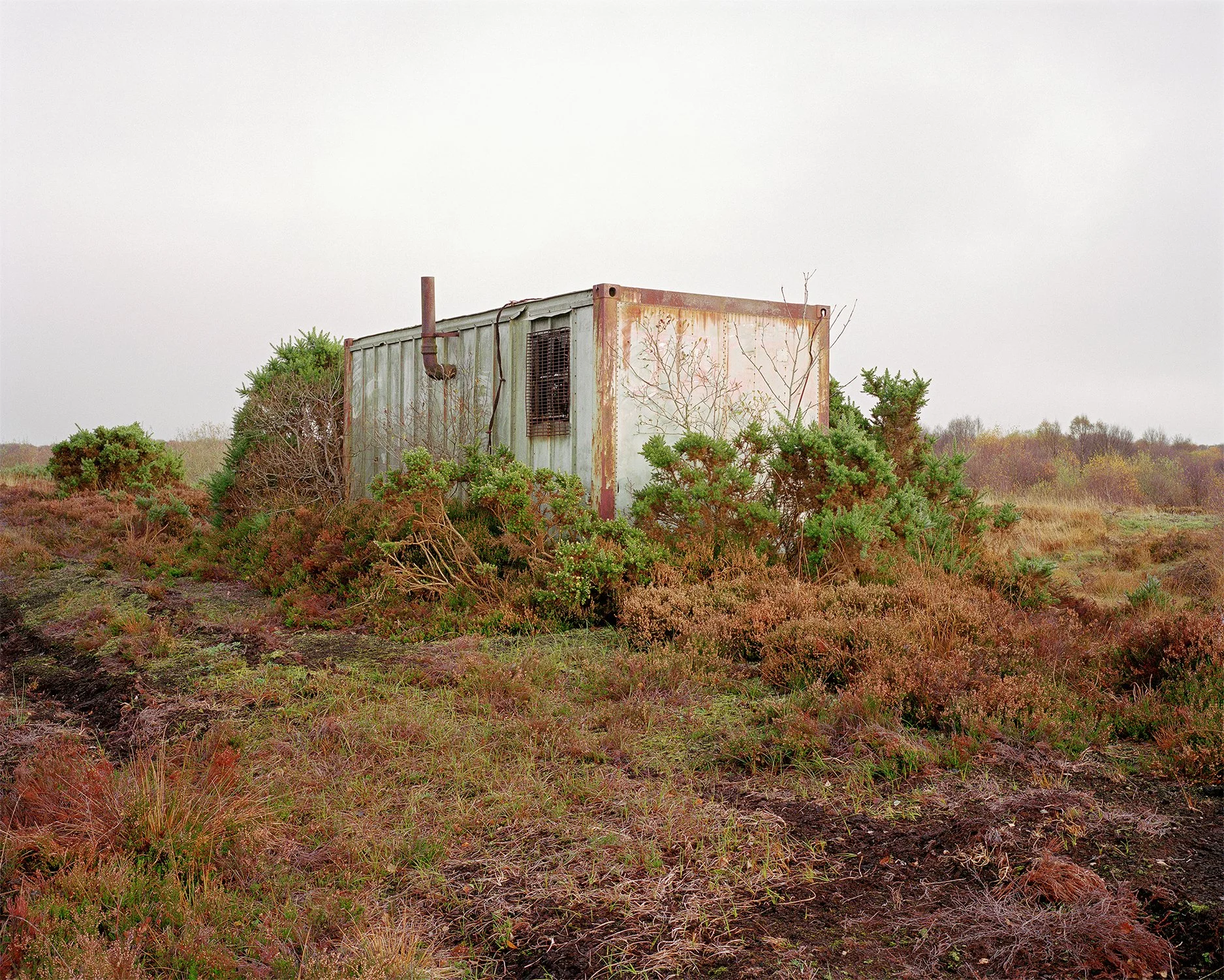 Disused Bord na Móna tea hut, Ballydermot Bog Group, County Offaly, 2022.