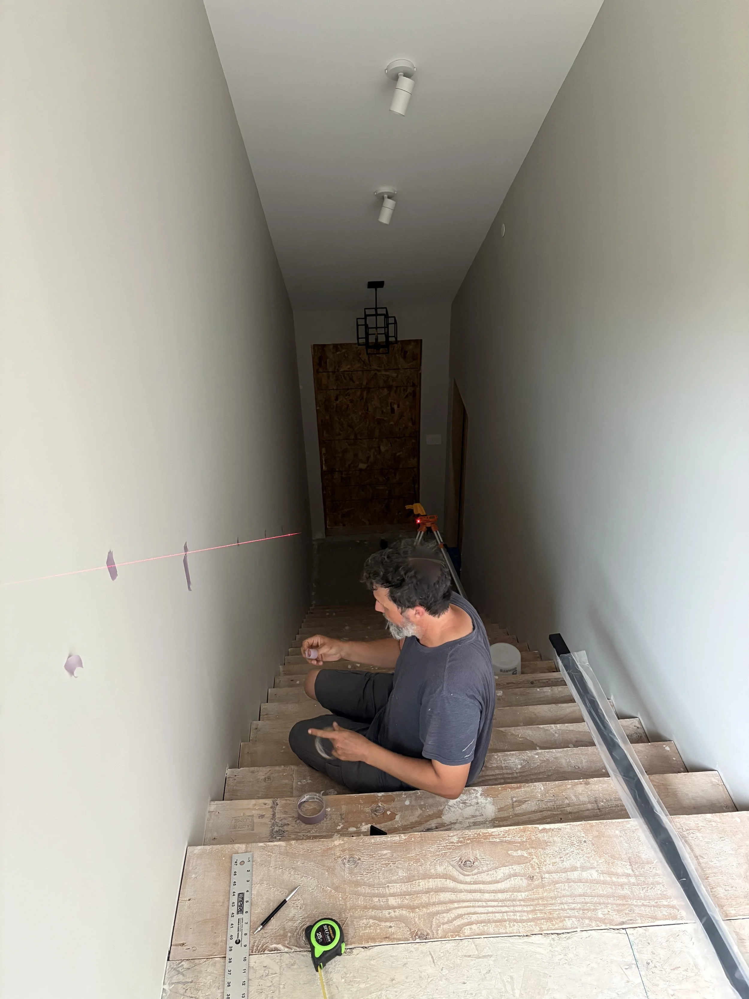 Now on to the stairway railing. Getting the height and angle was tricky for sure.