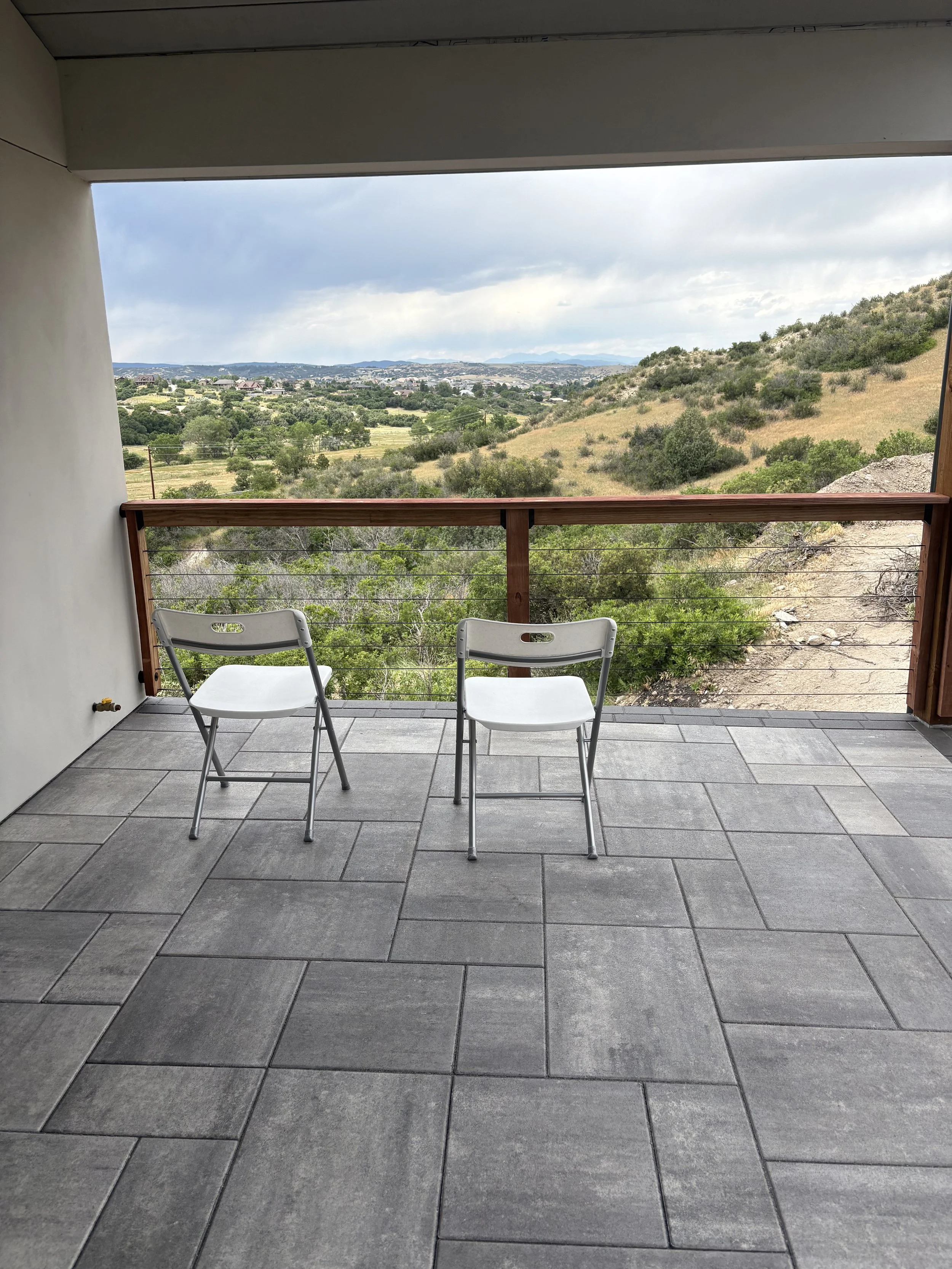 "Patio furniture" is next! Ha! We chose to look directly west.