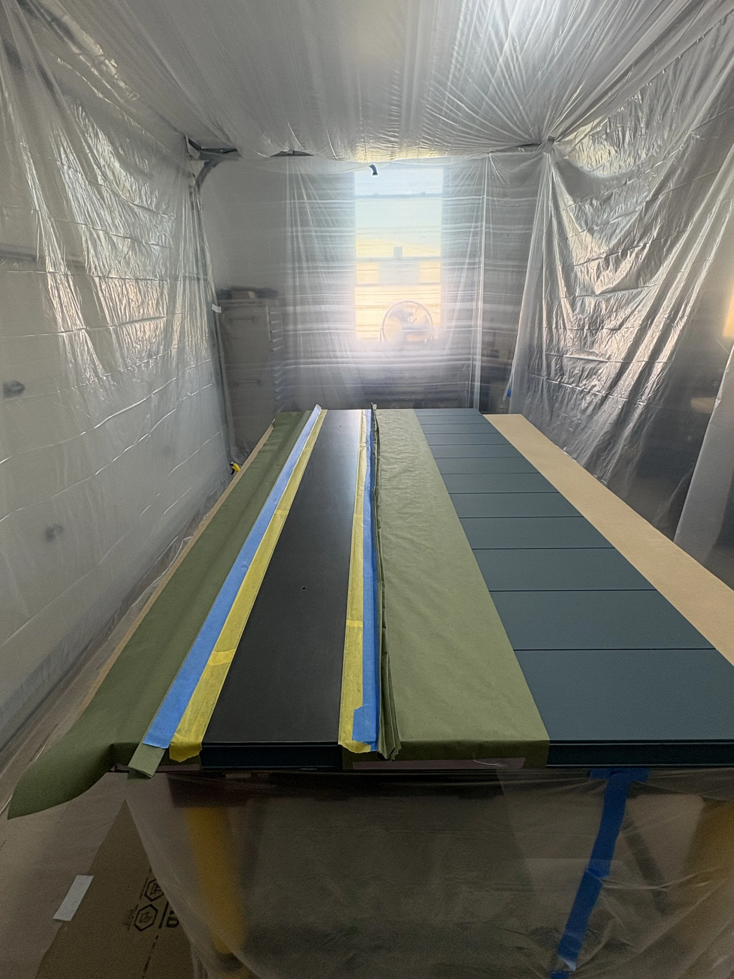 We're giving the steel a patina stain, which essentially is pouring chemicals on the steel to get it to do crazy cool things! Let's see how this goes!