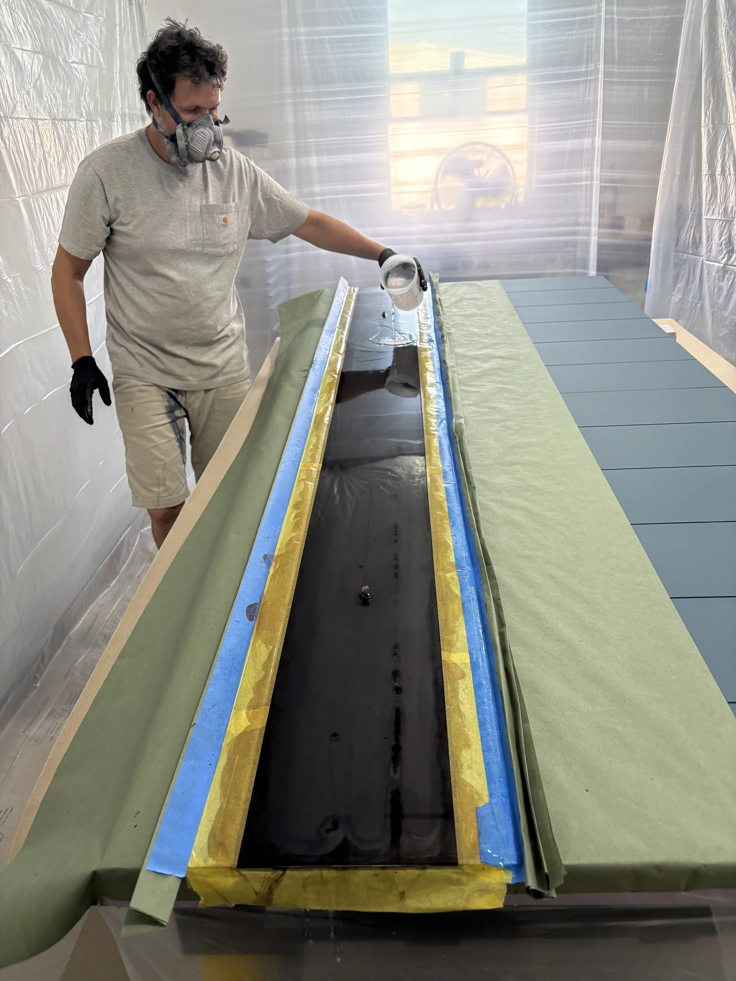 Now we add the chemicals.