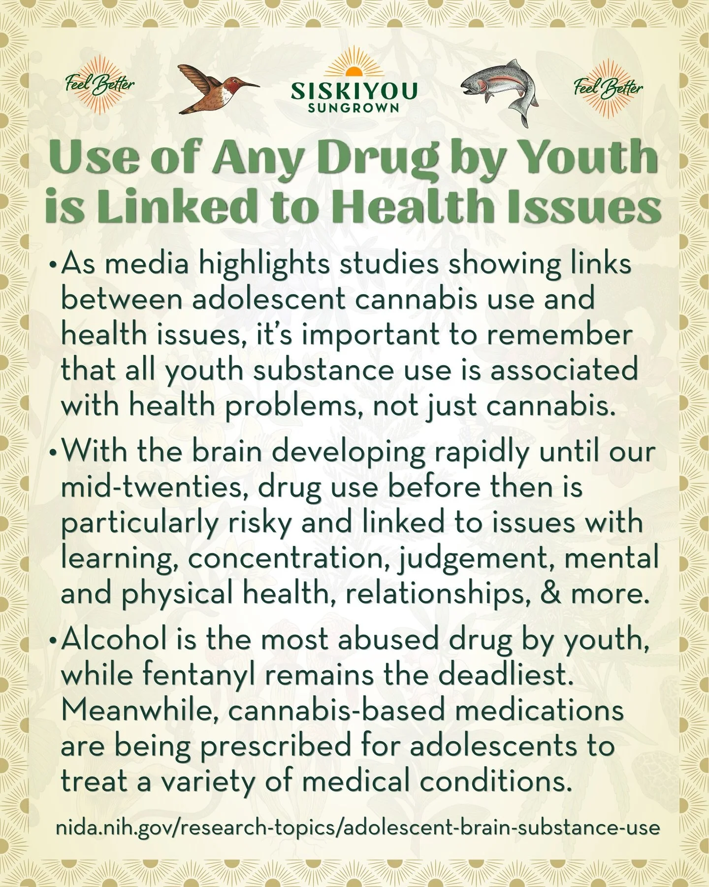 Adolescent Use of Any Substance Associated with Health Problems

As media highlights studies showing links between adolescent cannabis use and health issues, it&rsquo;s important to remember that all youth substance use is associated with health prob