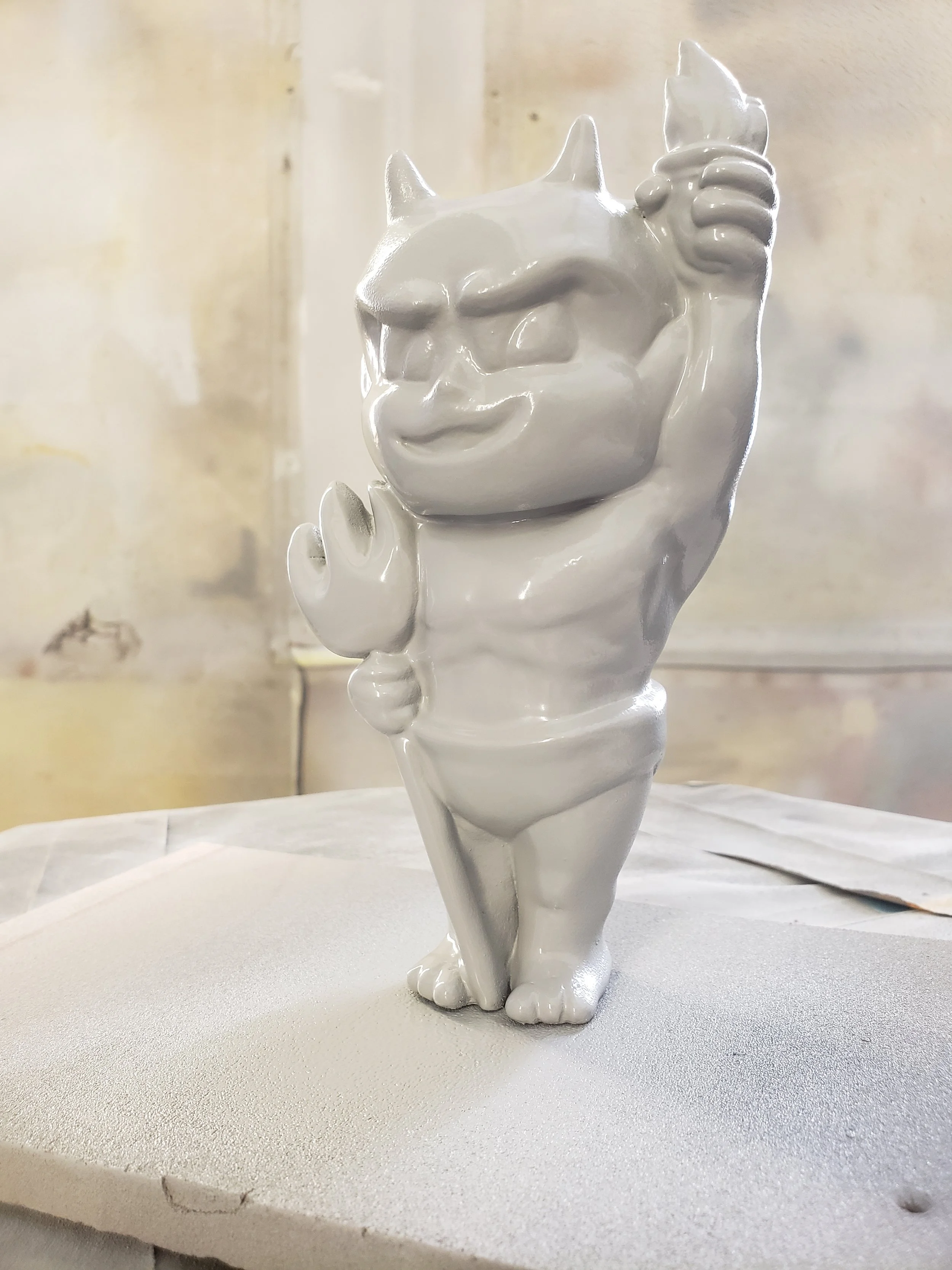 3d print covered in high build primer and gloss clear coat to prepare for moldmaking