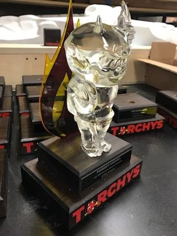 Final large trophy on plinth