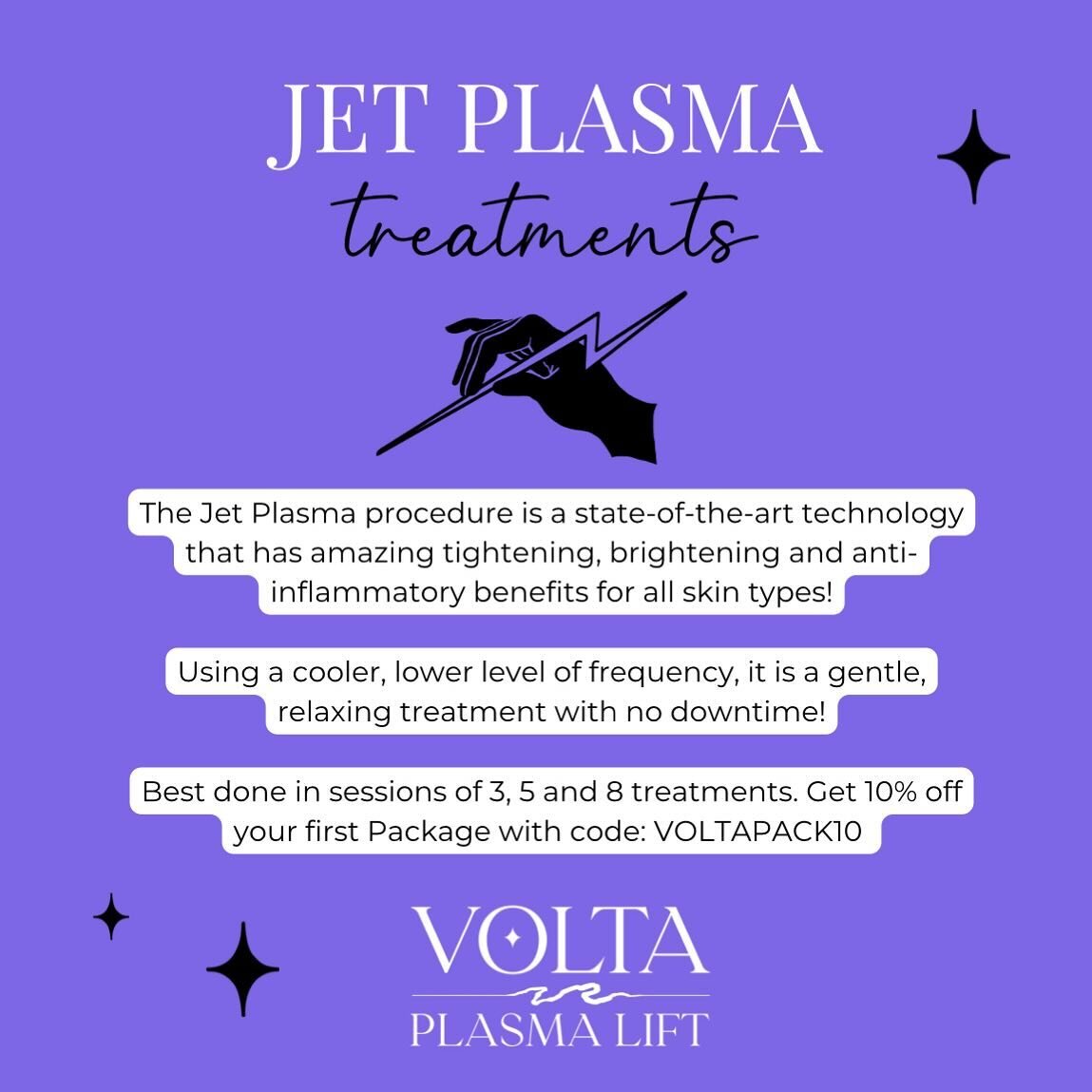 Write a caption... Glowing skin is IN for Spring! Boost Collagen, lift, tighten and brighten the skin with easy peasy Jet Plasma treatments. I have 10% off always on your first series of Jet, cuz I love you!! ✨ Alicia 

💜 Jet Plasma is a totally non
