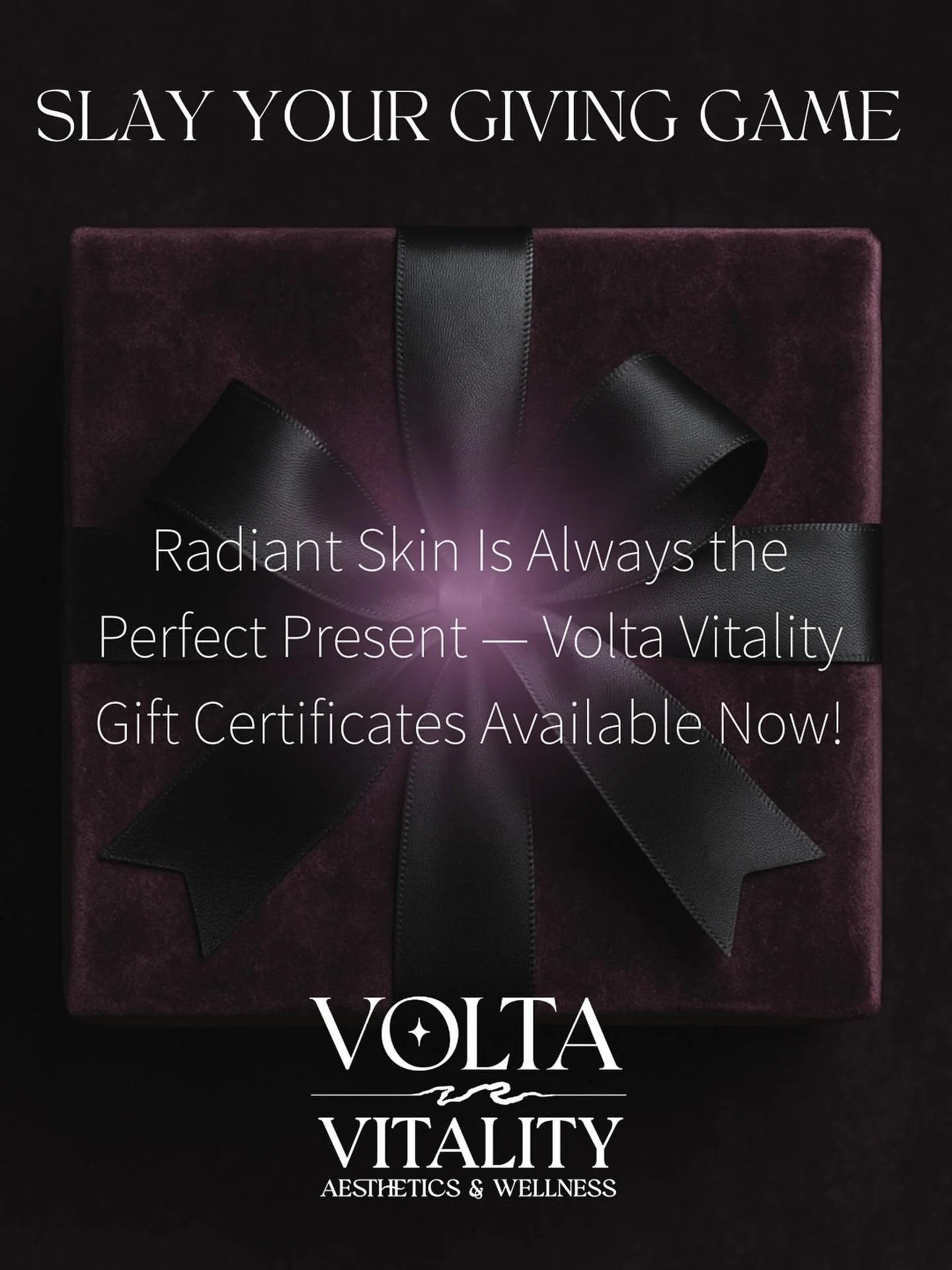 Give the gift everyone actually wants: beauty, ritual, relaxation and a luminous reset &mdash; Volta Vitality gift certificates are here! Our Volta Vault Membership is also an incredible gift idea 🎁DM us to get your to-do list done! ✨🖤✨ XO ~ Alicia
