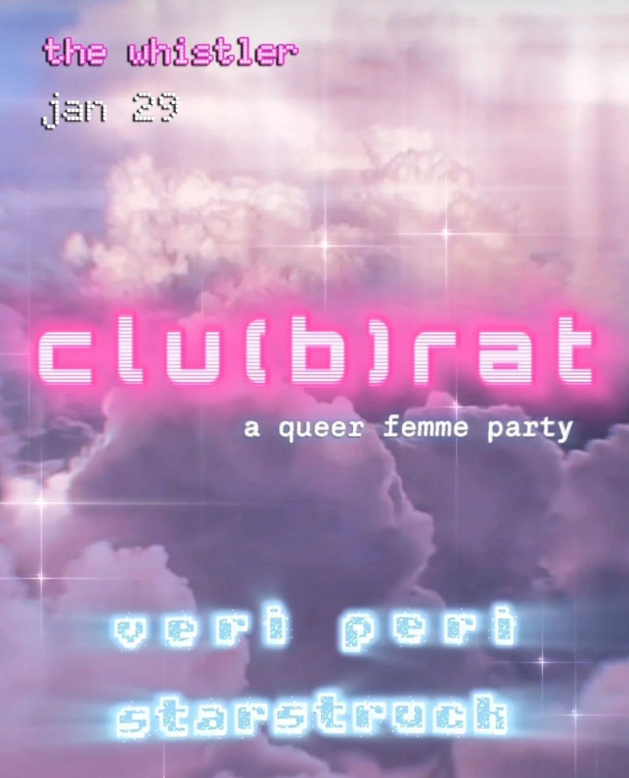🔊 Clu(b)rat is your Y2K fever dream with a twist. Think flip phones, frosted lip gloss, and late-night basement glamour &mdash; where pop princess energy meets underground club chaos. @verrriperi and special guest @starstruck.ink serve looks, beats,
