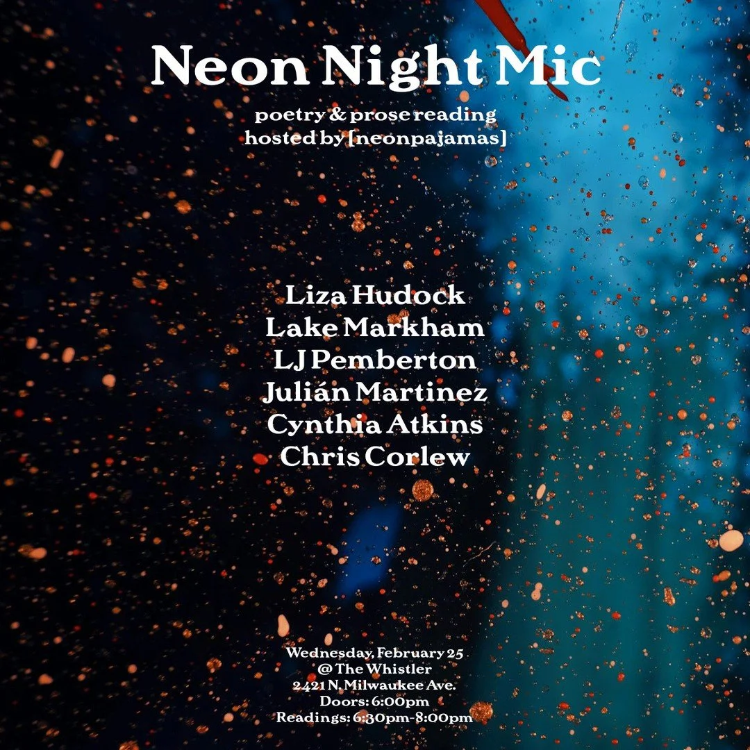 Neon Night Mic RETURNS! 💡📚 @neonpajamas bi-monthly reading series is back on Wednesday, February 25th, bringing together six incredible writers for an evening of words, wit, and warmth.⁠
⁠
🎤 @lizahudock⁠
🎤 @lakemarkham⁠
🎤 @ljaboutlit⁠
🎤 @martin