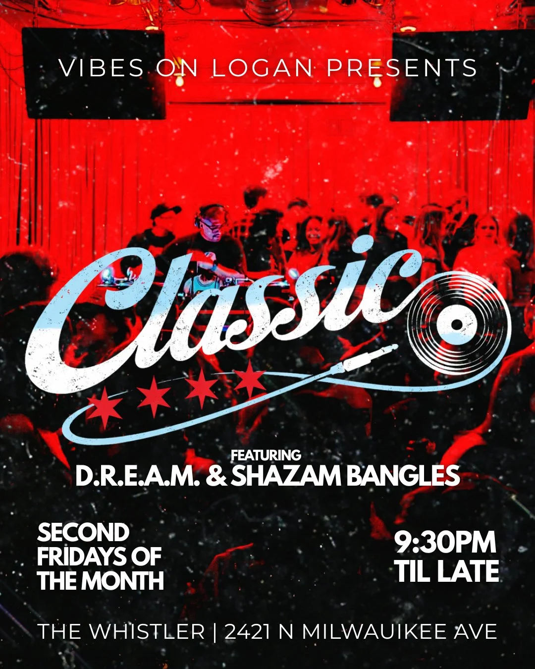 🔊 @vibesonlogan brings their signature community-focused, high-energy party to The Whistler, serving up feel-good house, disco, and dance-floor heaters all night long. Warm neighborhood energy, a packed room, and deep-cut selects from @d.j.dream and