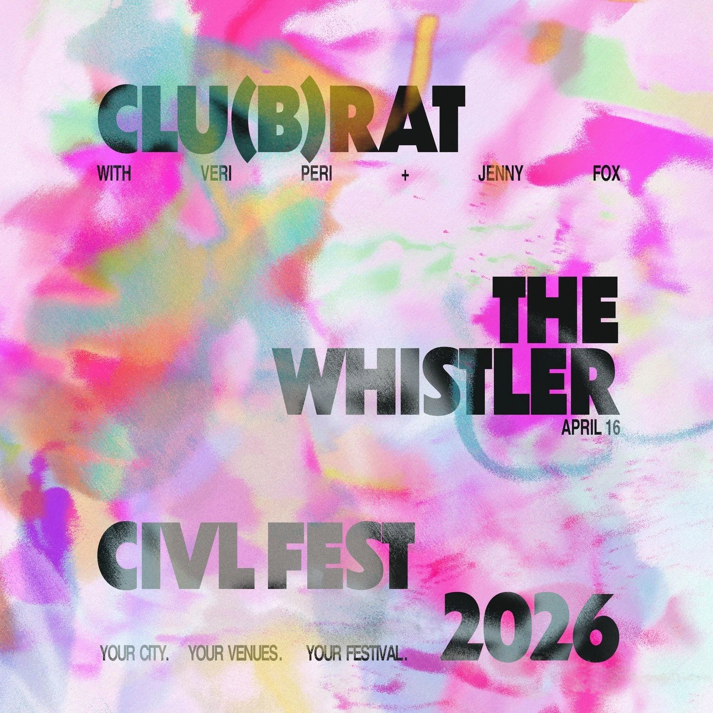 clu(b)rat is back on April 16th with a very special @jennyfox.co b2b @verrriperi set as a part of CIVL Fest 2026 ⋆｡&deg;✩⁠
⁠
CIVL Fest is a citywide celebration spotlighting Chicago&rsquo;s independent venues and artists with ten days of shows, speci