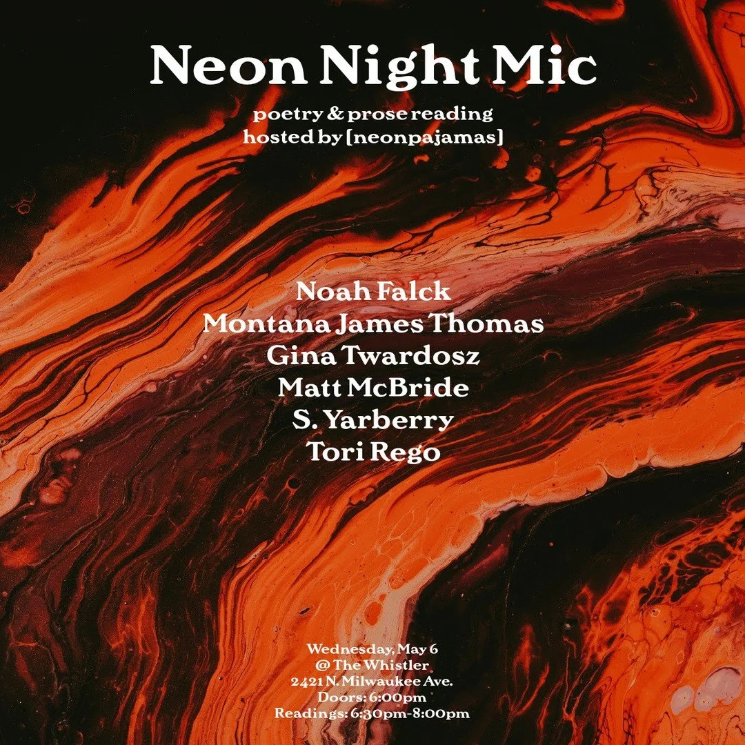 Neon Night Mic returns Wednesday, May 6 with a stacked night of live lit.⁠
⁠
Readings from Noah Falck (@noahfalck), Montana James Thomas (@notmontanajamesthomas), Gina Twardosz (@roanokiedokie), Matt McBride (@at_the_mercy_of_the_flies), S. Yarberry 