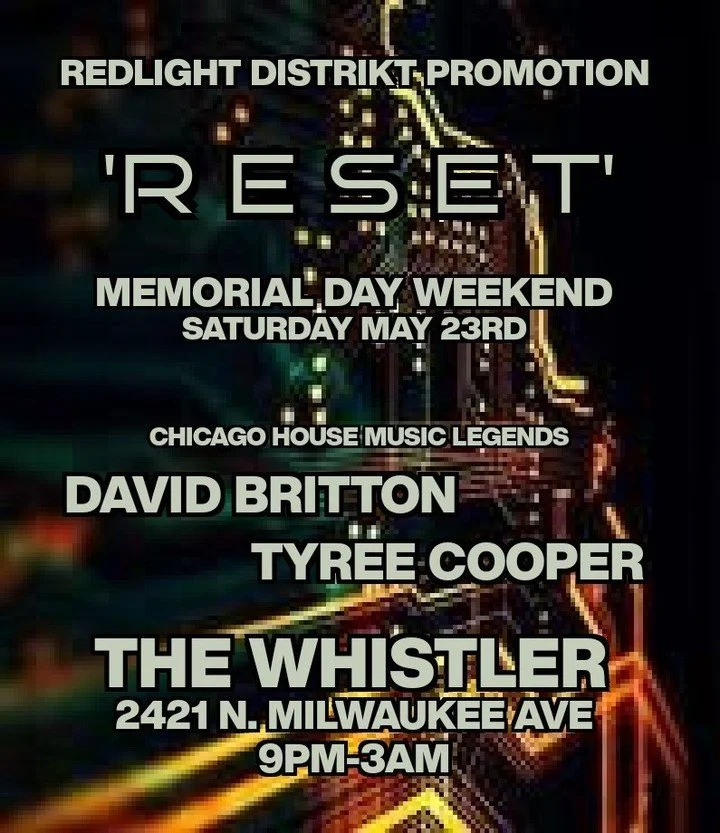 RESET on Saturday, May 23rd with Chicago house heavyweights David Britton and Tyree Cooper &mdash; they'll be serving soulful, floor-shaking grooves all night long.⁠
⁠
@britton629 brings 25+ years in the city&rsquo;s underground; and @tyreecoopershou