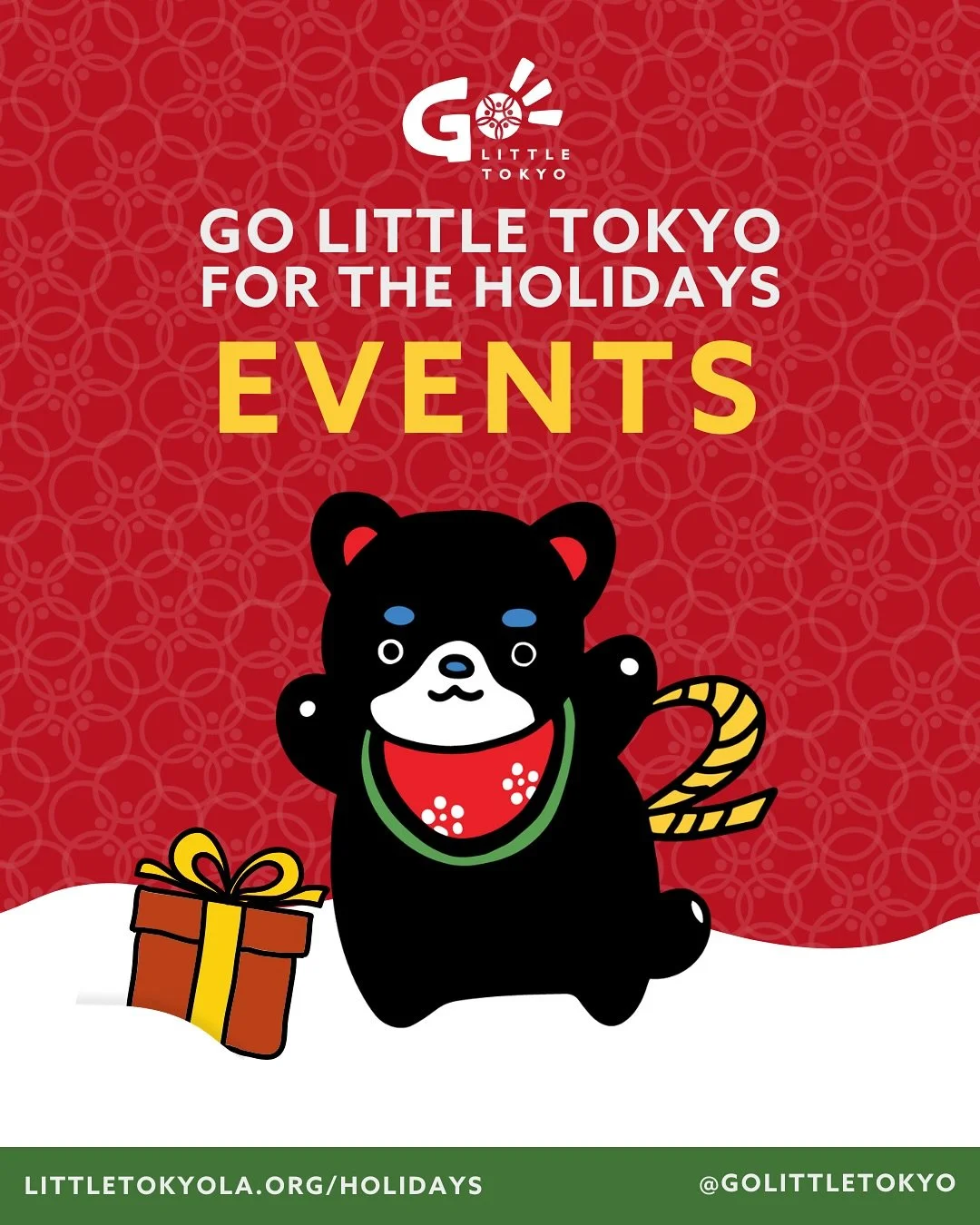 The holidays are here in Little Tokyo! ❄️
✨ Celebrate the season with Shogun Santa, our Small Business Saturday Pop-Up, and your chance to win big in our Holiday Lucky Draw. 🎁

🛍️ Small Business Saturday Pop-Up
 📅 Sat, Nov 29 &bull; 12&ndash;4 PM
