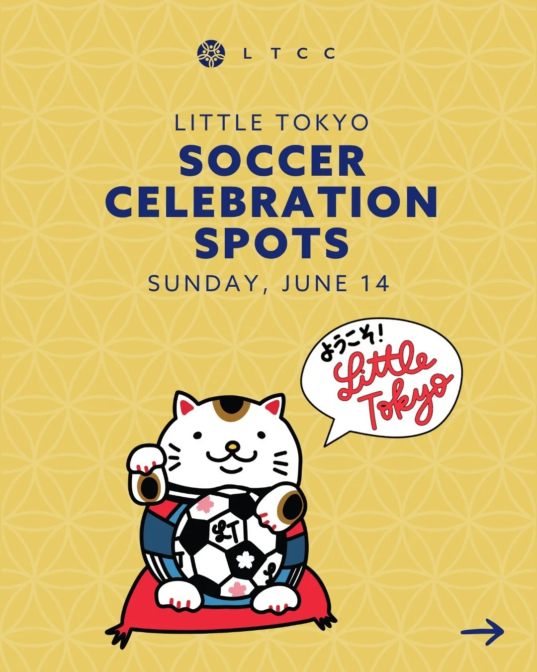 Looking to join in on the soccer fun this weekend? Check out some festivities happening in the Little Tokyo this Sunday, June 14 ⚽🎊

⚽ Community Soccer Celebration, 12-4 pm | Little Tokyo/Arts District Metro Plaza
⚽ Sapporo Beer Garden, 12-3 pm | Al