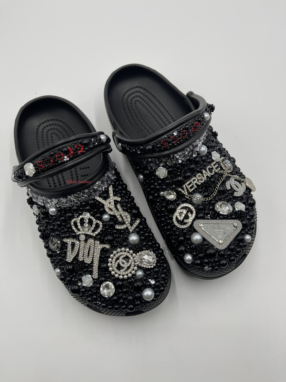 Designer Crocs (black) — Rika Sanchezz Customs