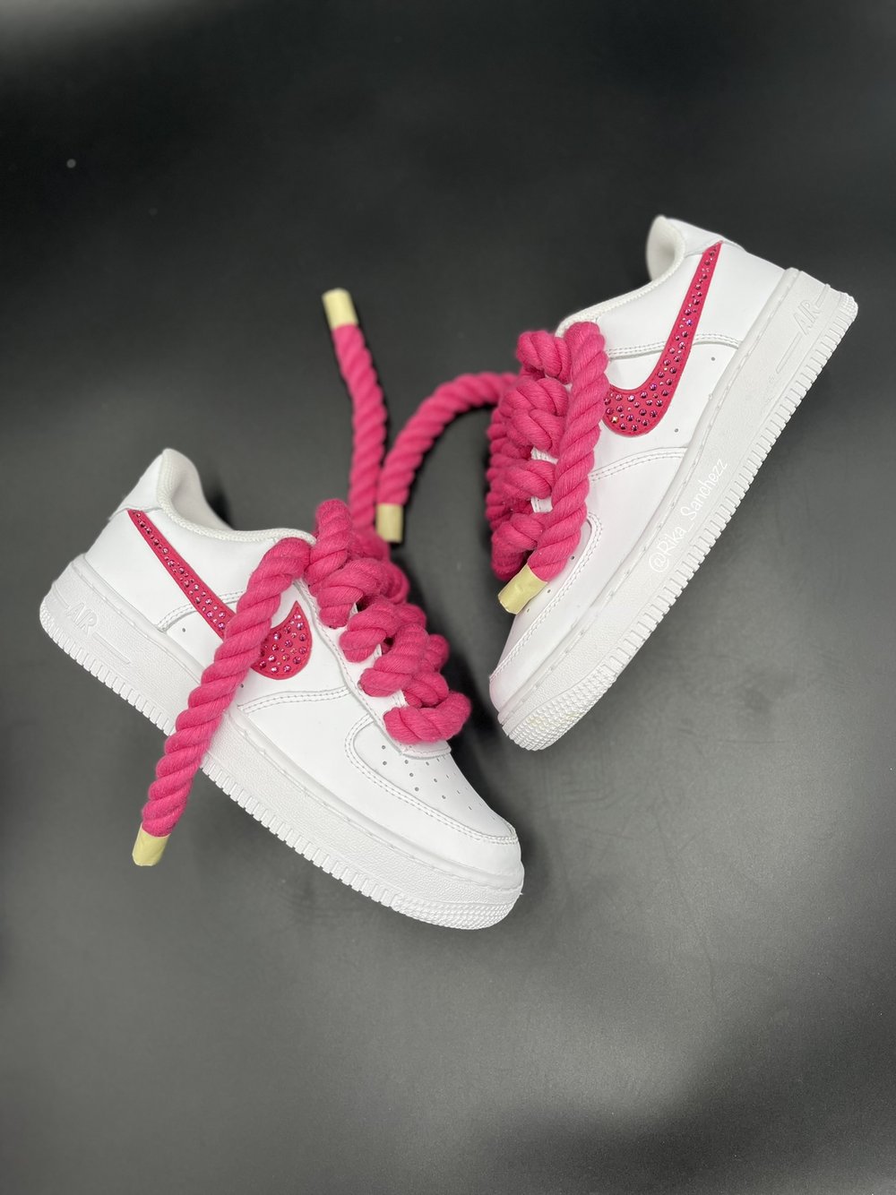 Rope Lace w/ Bling Swoosh Air Force 1 — Rika Sanchezz Customs