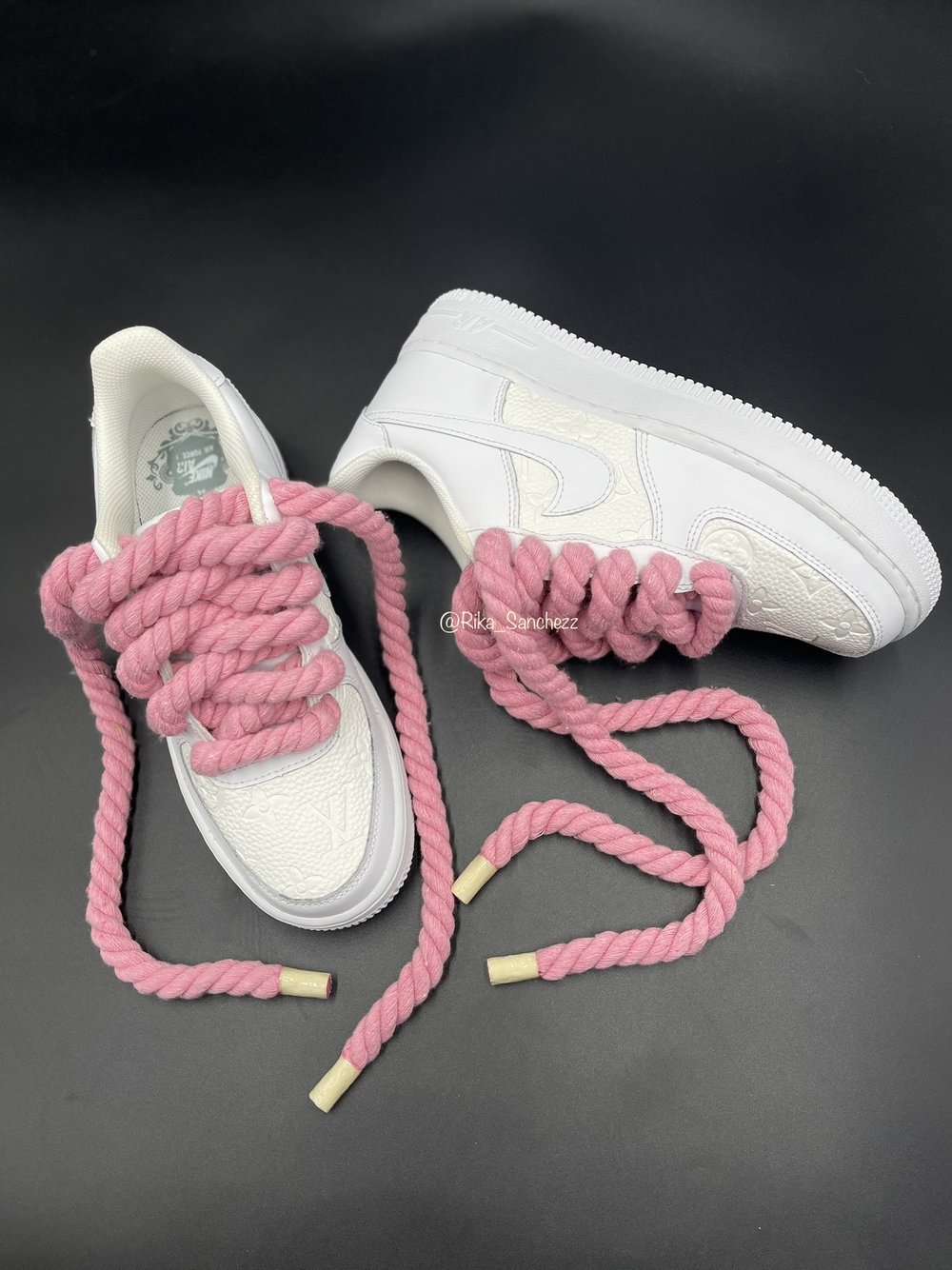 Rope Lace w/ Bling Swoosh Air Force 1 — Rika Sanchezz Customs