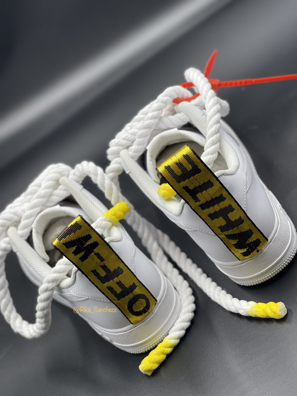 Off-White Rope Lace Air Force 1 — Rika Sanchezz Customs