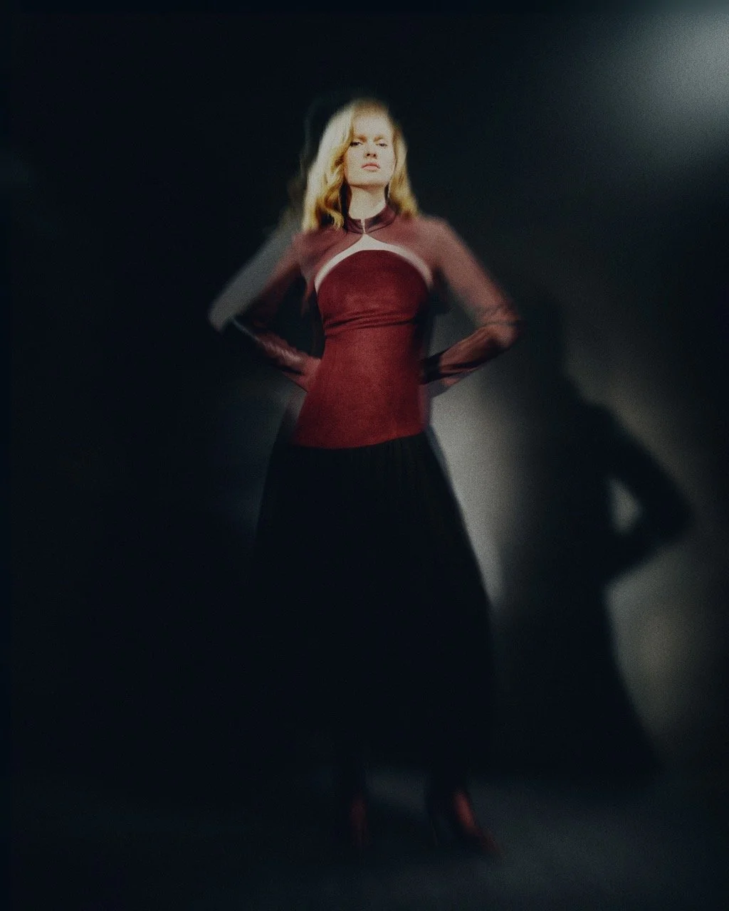 Maven Gown Burgundy Wool Chiffon Evening Gown Couture