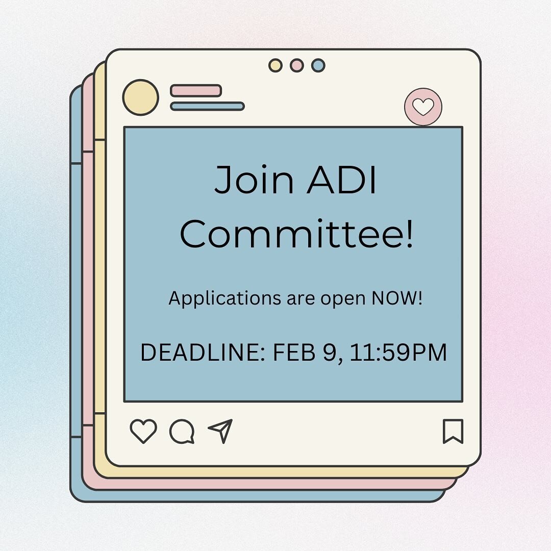 Hi ADI-ers! Applications to join the ADI Committee are live, check our link in bio!! 🩵🩵