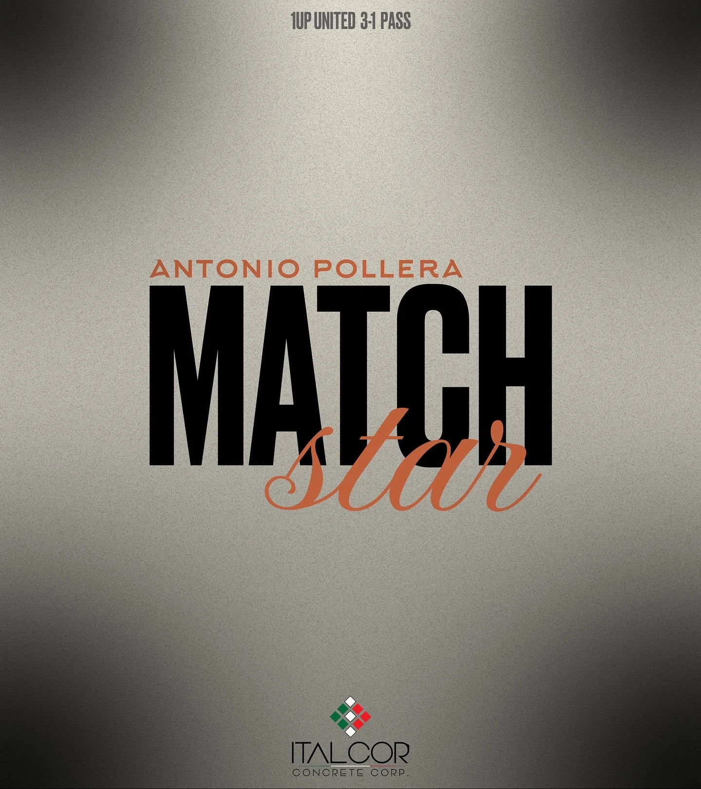 MATCH STAR 💫

Meet our match star @by.antonio_ 

Player: Antonio Pollera
Position: CAM
Goals: 1
Goals this Season: 8

sponsored by @italcorconcrete.corp 🇮🇹

#EnjoyTheProcess