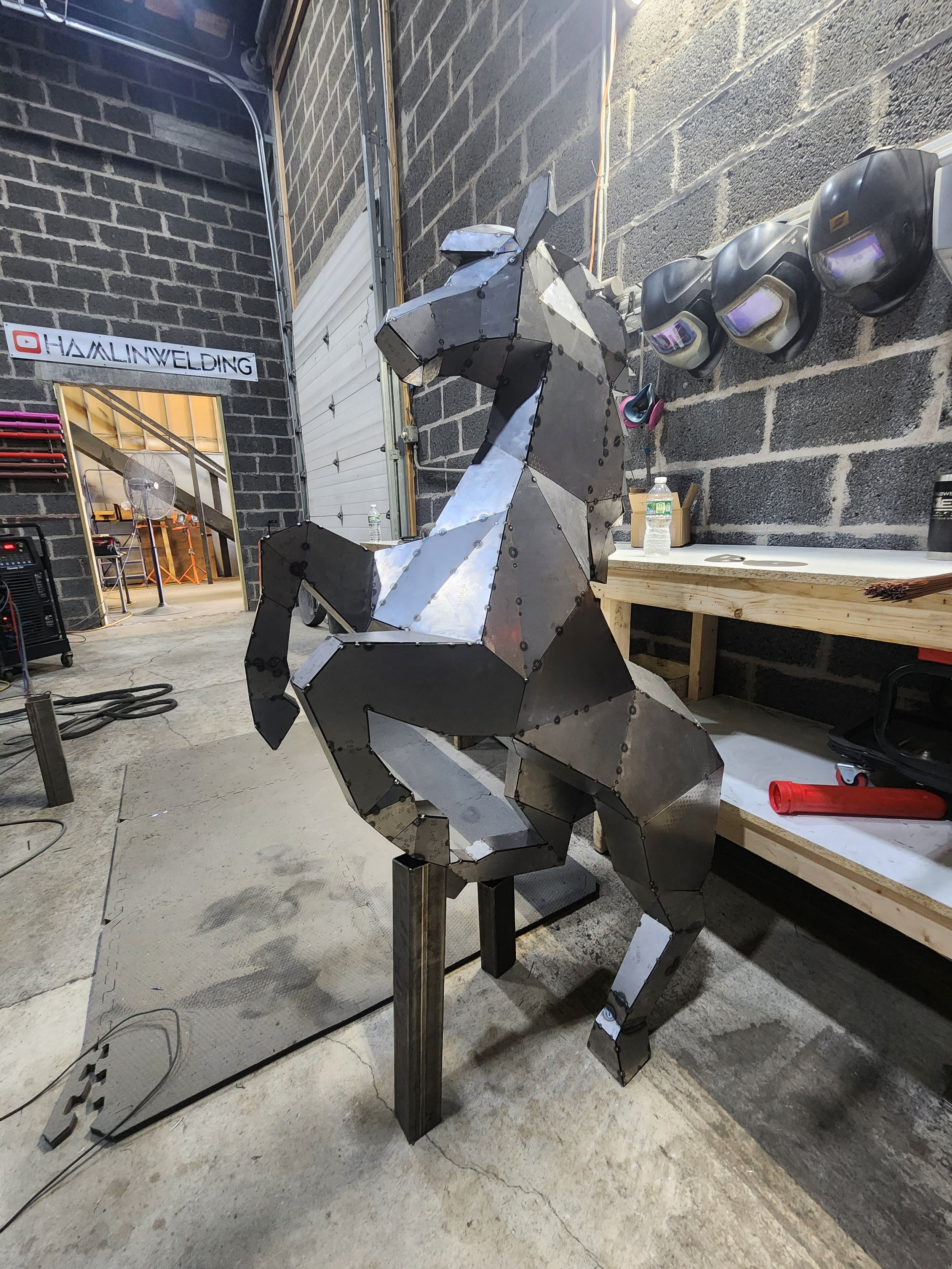 Low Poly Ferrari Horse Sculpture