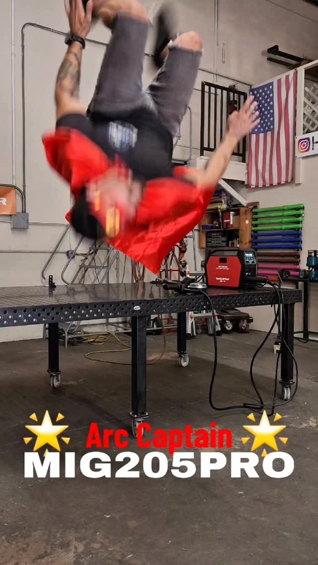Is it a bird? Is it a plane? Nope — it’s Captain Arc, melting metal and hearts with the MIG 205Pro!
MIG, TIG, Stick? I got more modes than your microwave.
Because even superheroes know: with great power comes great penetration.
When du