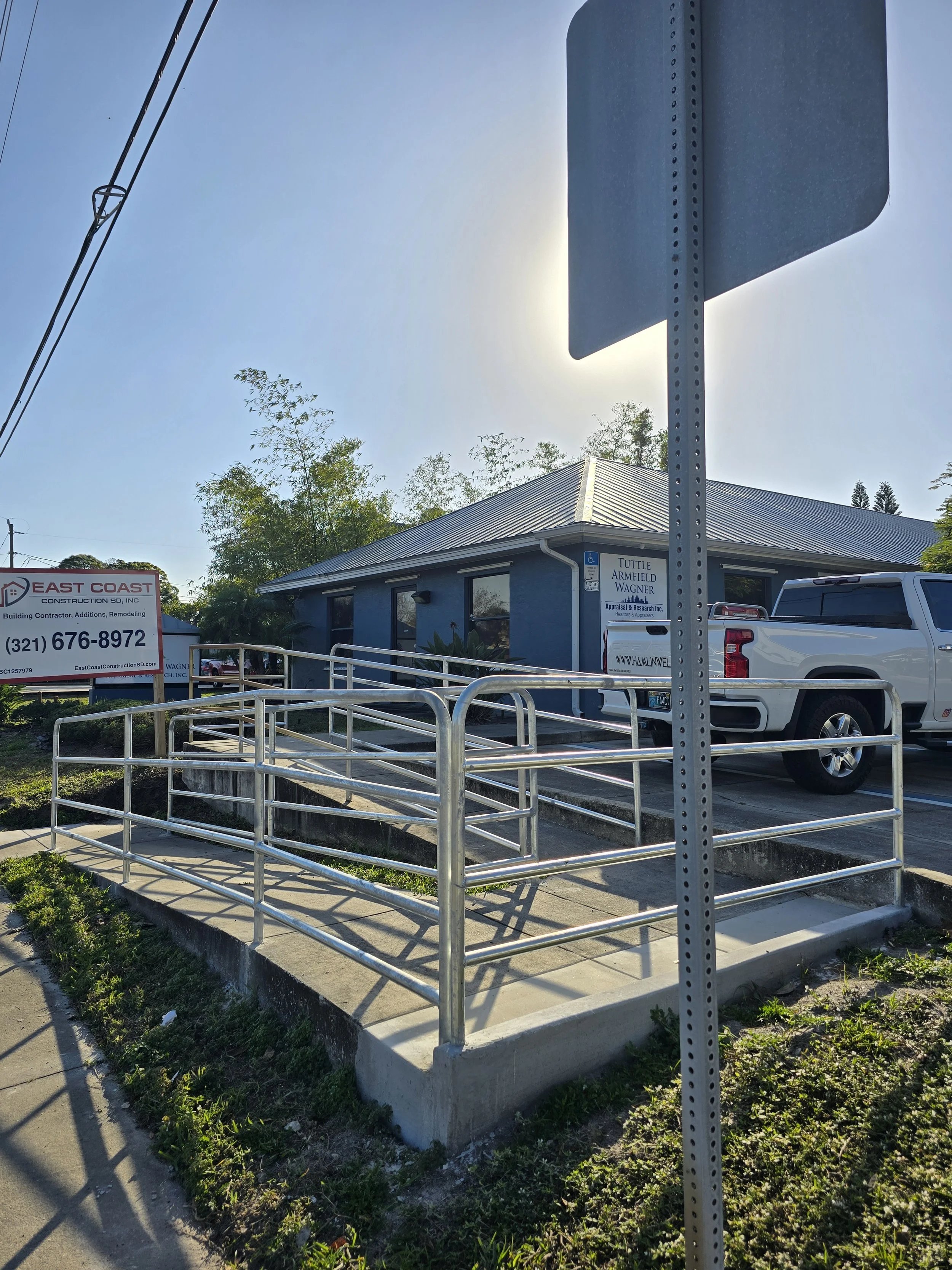 Commercial ADA Galvanized Ramp Railings