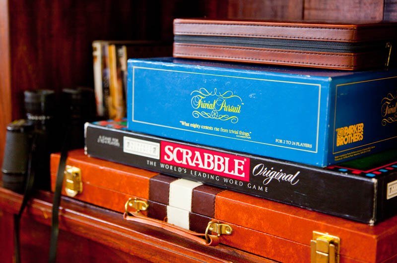 Board games in The Bryn's common area