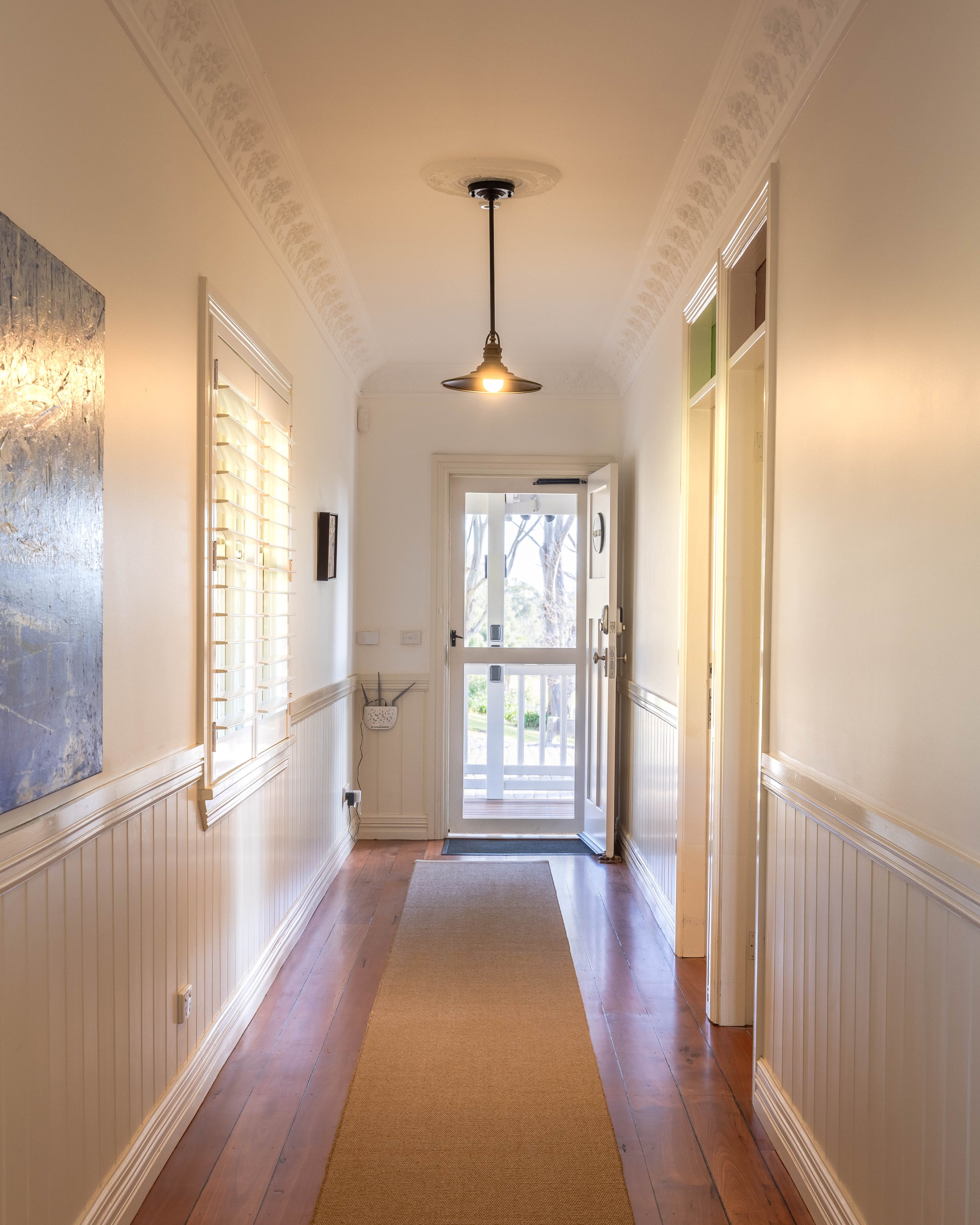 The Bryn hallway to the private bedrooms