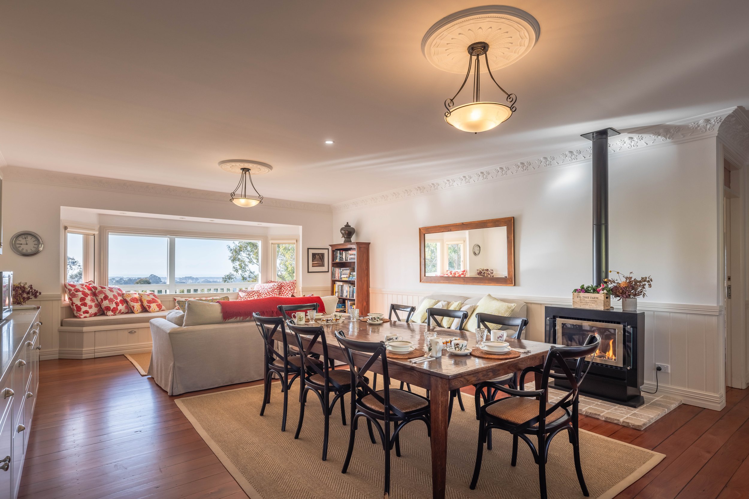 The Bryn dining area overlooking the common living area