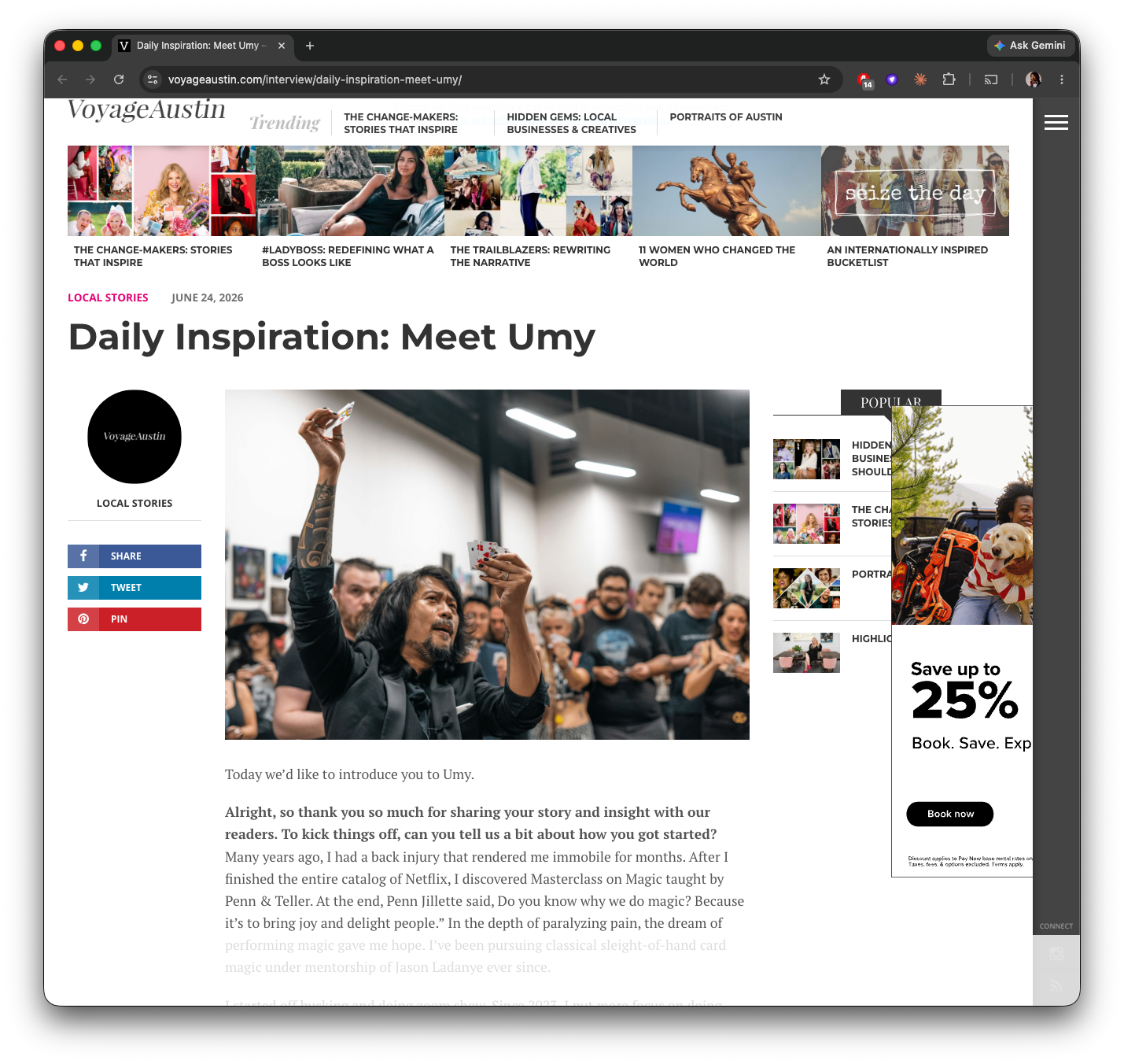 Voyage Austin - Features Umy's Beautiful Lies