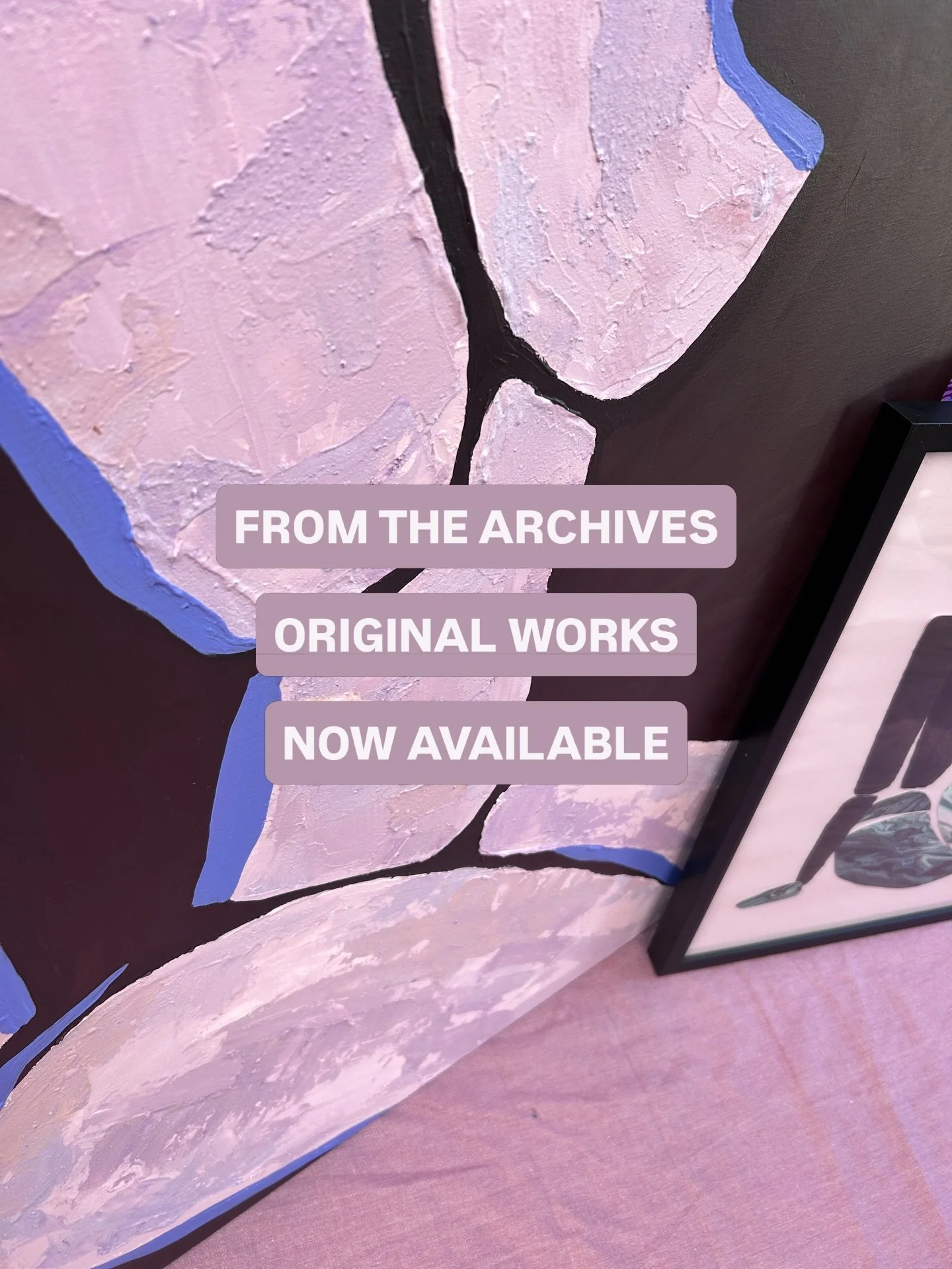 FROM THE ARCHIVE *
A small collection of works I painted years ago &mdash;
some never shared, some never released.
it&rsquo;s wild seeing how much my style has evolved since then.
All 4 artworks are now available
studio clear-out pricing applied
DM m