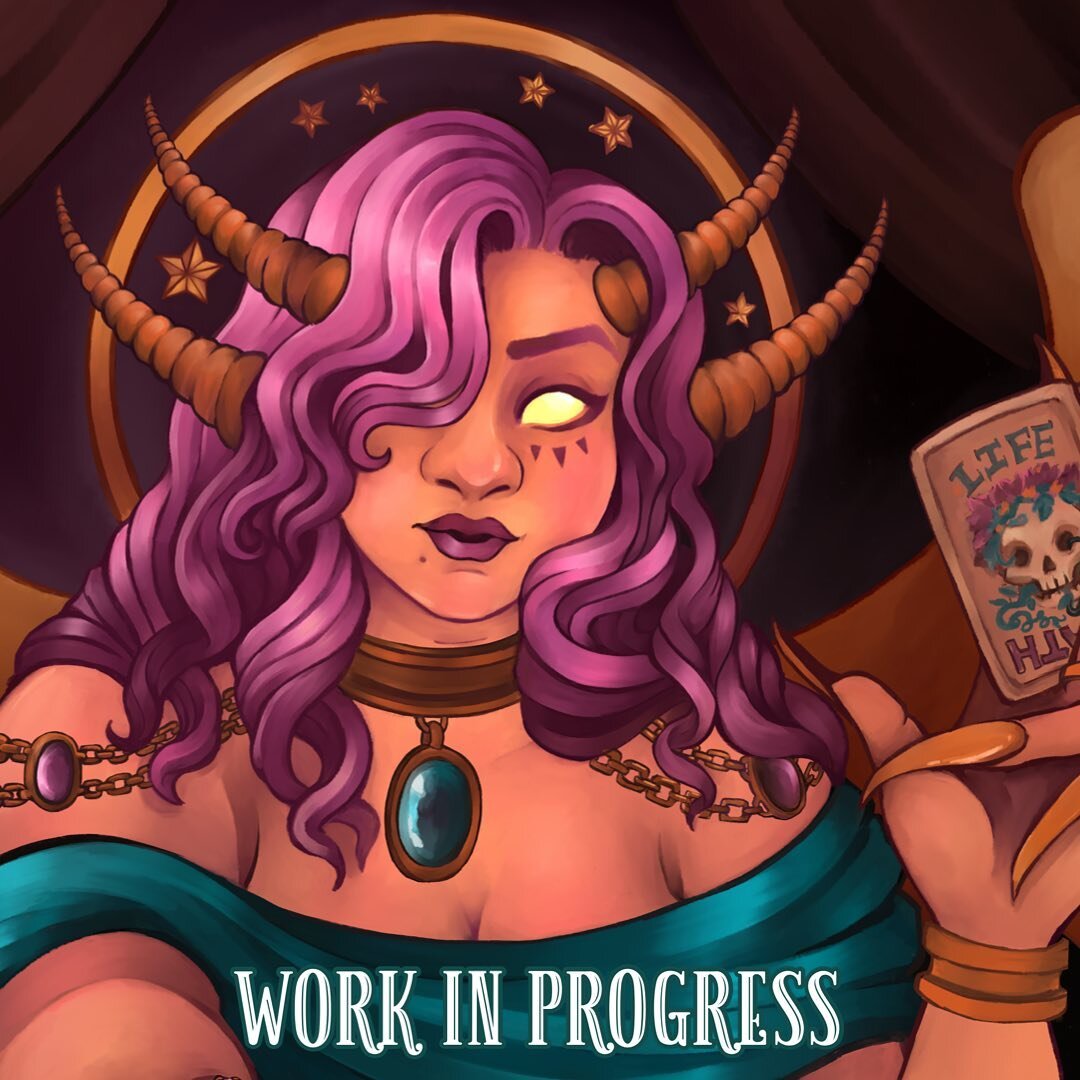 I got sick with Covid, and while it wasn&rsquo;t that bad, I got nothing productive done recently. Going to try to finish this lovely lady this week despite being tired and having to go back to work. 
#wip #wipart #wipartwork #witchart #witchyvibes #