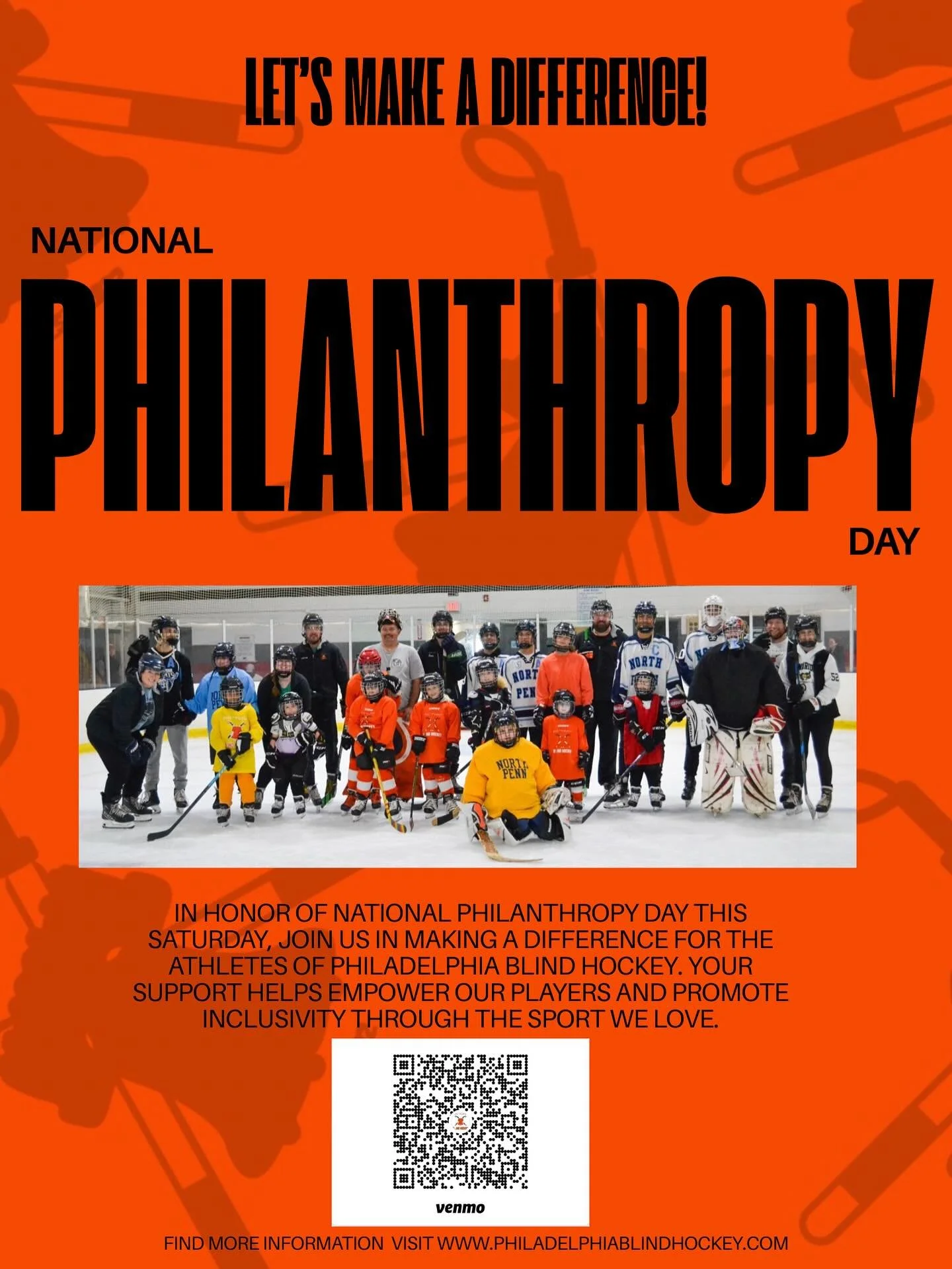 Let&rsquo;s make a difference together! 🧡
In honor of National Philanthropy Day, we&rsquo;re celebrating the incredible athletes of Philadelphia Blind Hockey. Your support helps us grow the game, empower our players, and build a more inclusive hocke