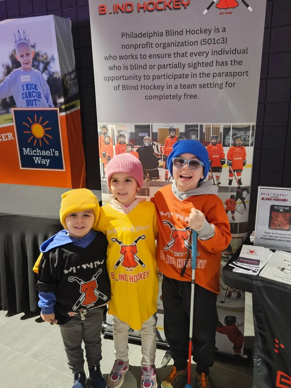 Our players and families had SO much fun at the @flyerscharities Carnival today! A HUGE thank you for allowing our players to enjoy the day and help us spread awareness about Blind Hockey!