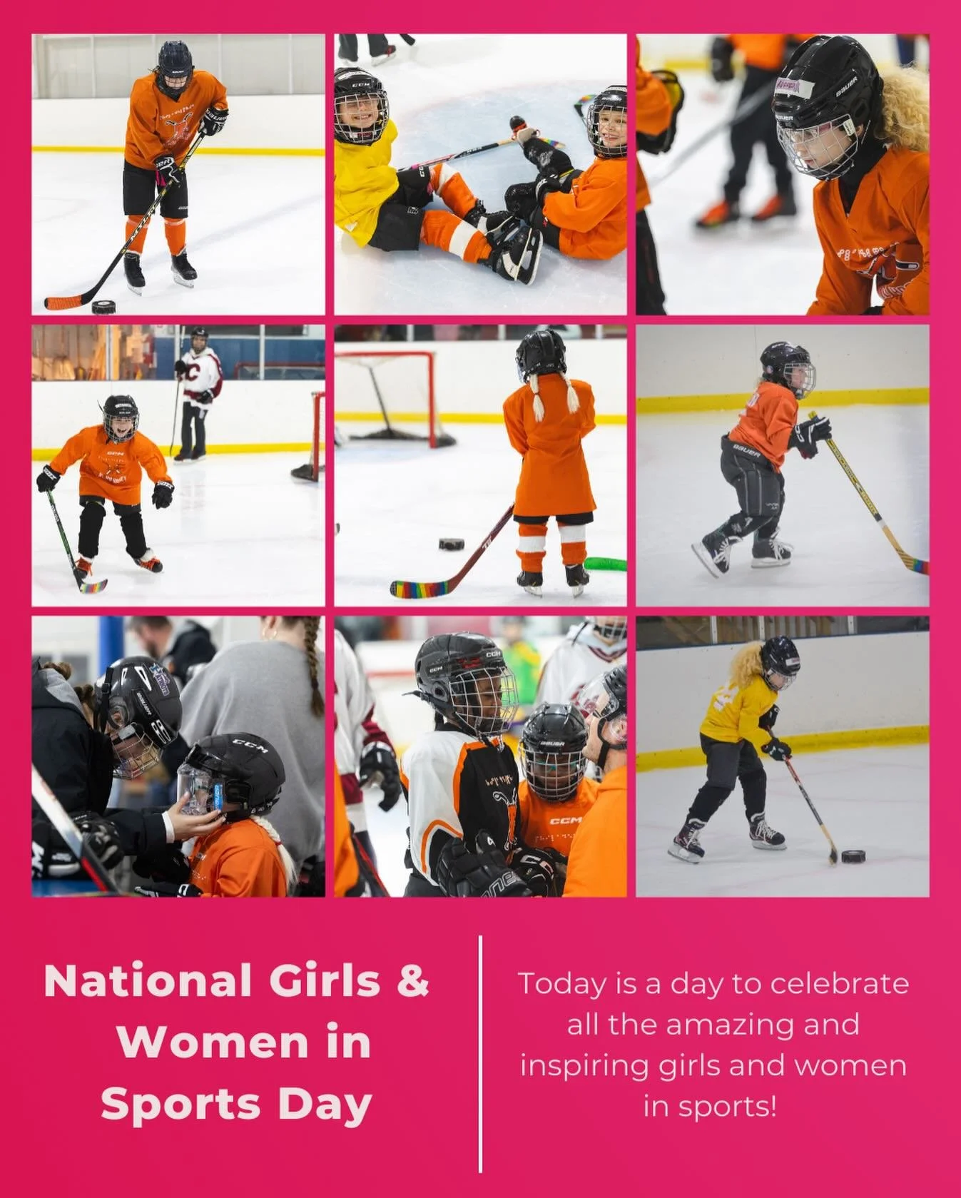 Today we celebrate the strength, skill, and confidence of girls and women in sports! From first strides on the ice to fearless plays; Alora, Aurora, Lennon, Liora, Kensley, Tanishka and Thea prove that hockey is for everyone. Happy National Girls &am